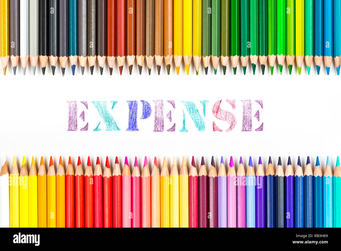 Expense drawing by colour pencils Stock Photo Alamy