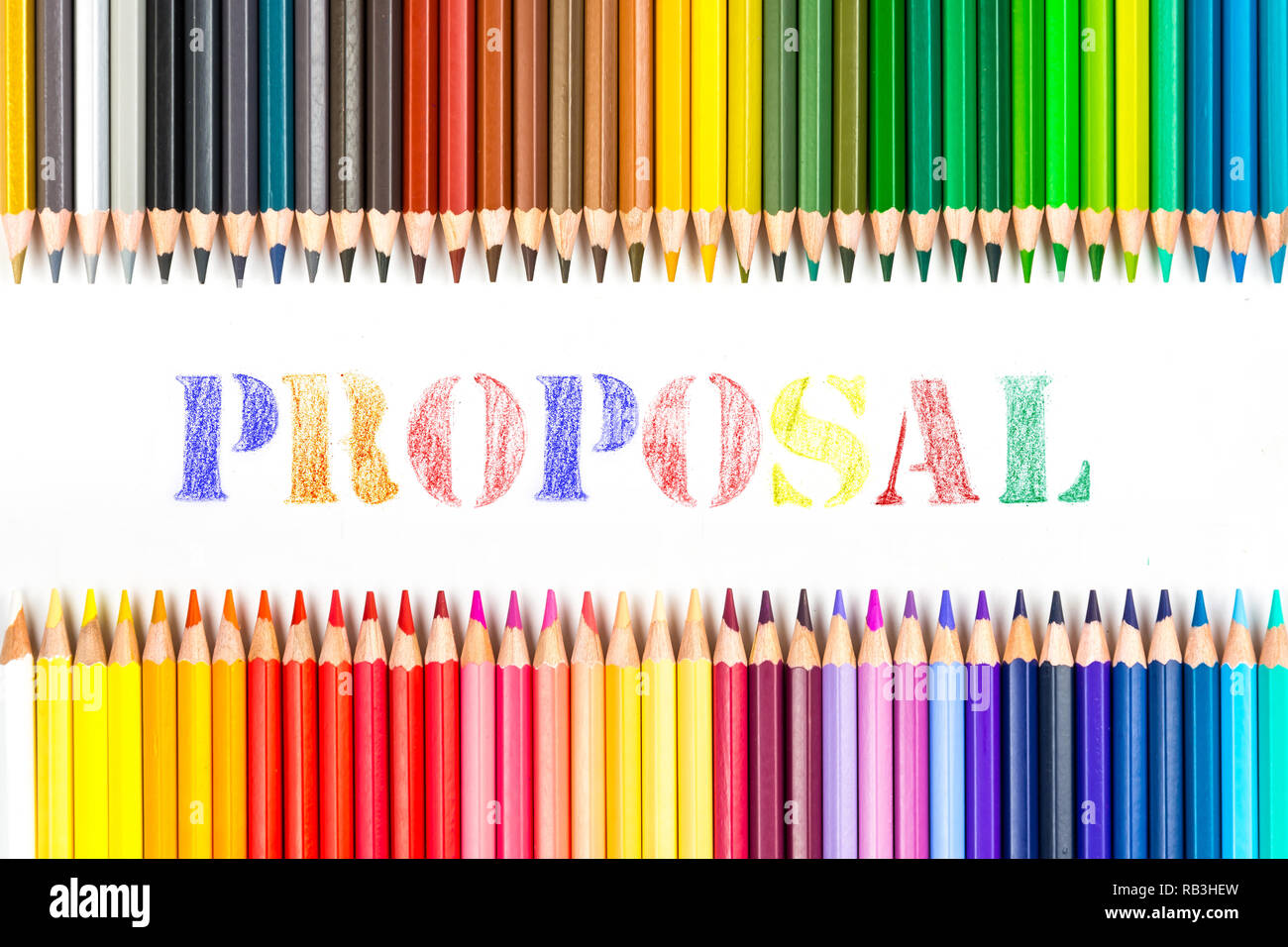 Proposal drawing by colour pencils Stock Photo - Alamy