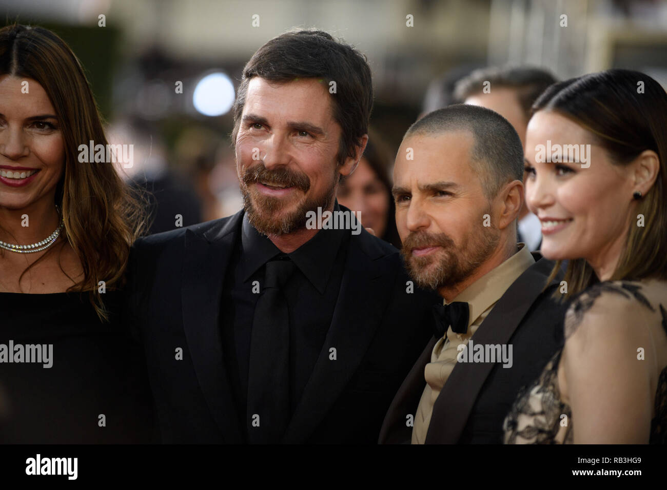 Nominees Christian Bale and Sam Rockwell attend the 76th Annual Golden  Globe Awards at the Beverly Hilton in Beverly Hills, CA on Sunday, January  6, 2019 Stock Photo - Alamy