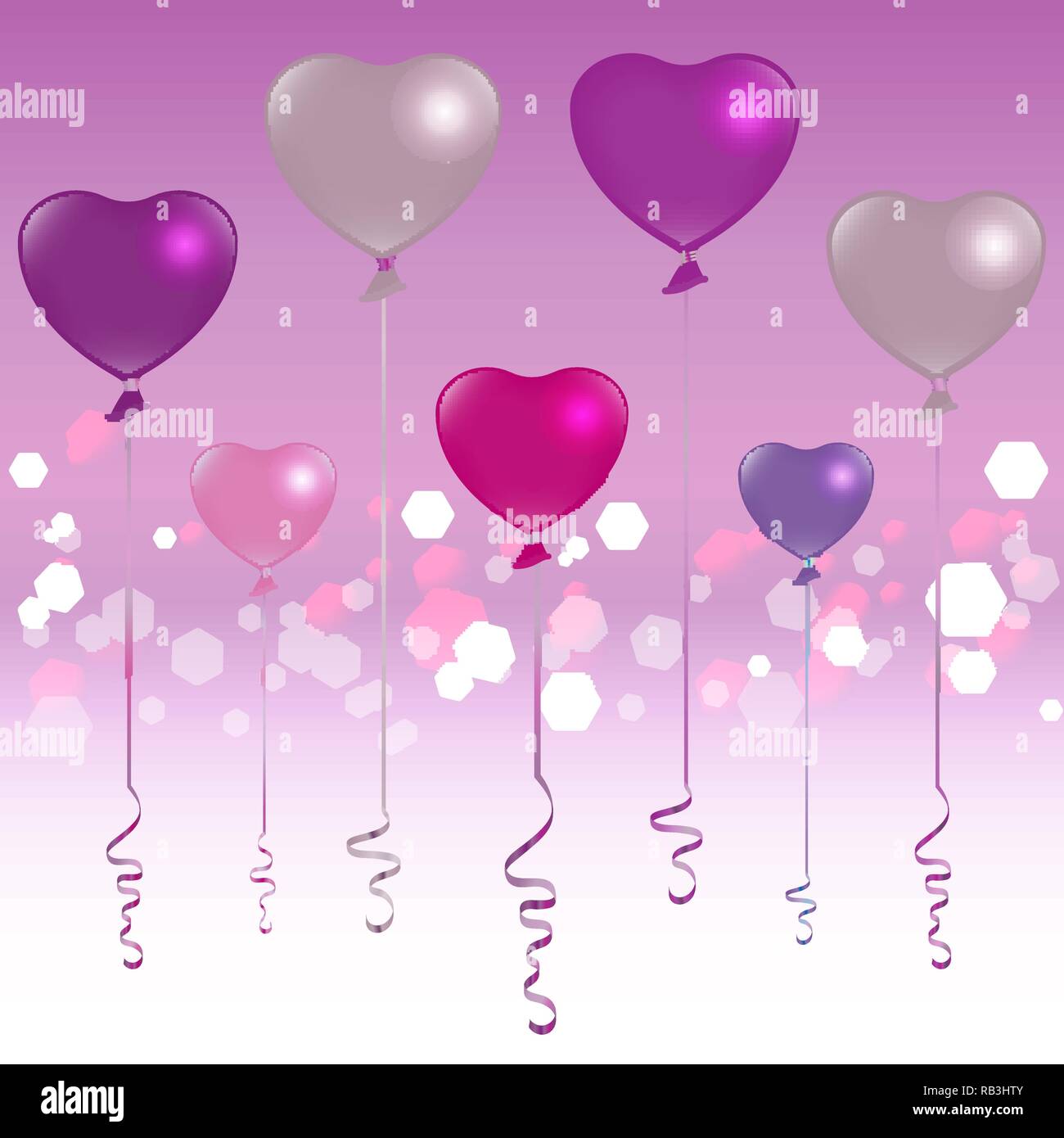 Purple Love Ballons Round Valentines Day Backdrop