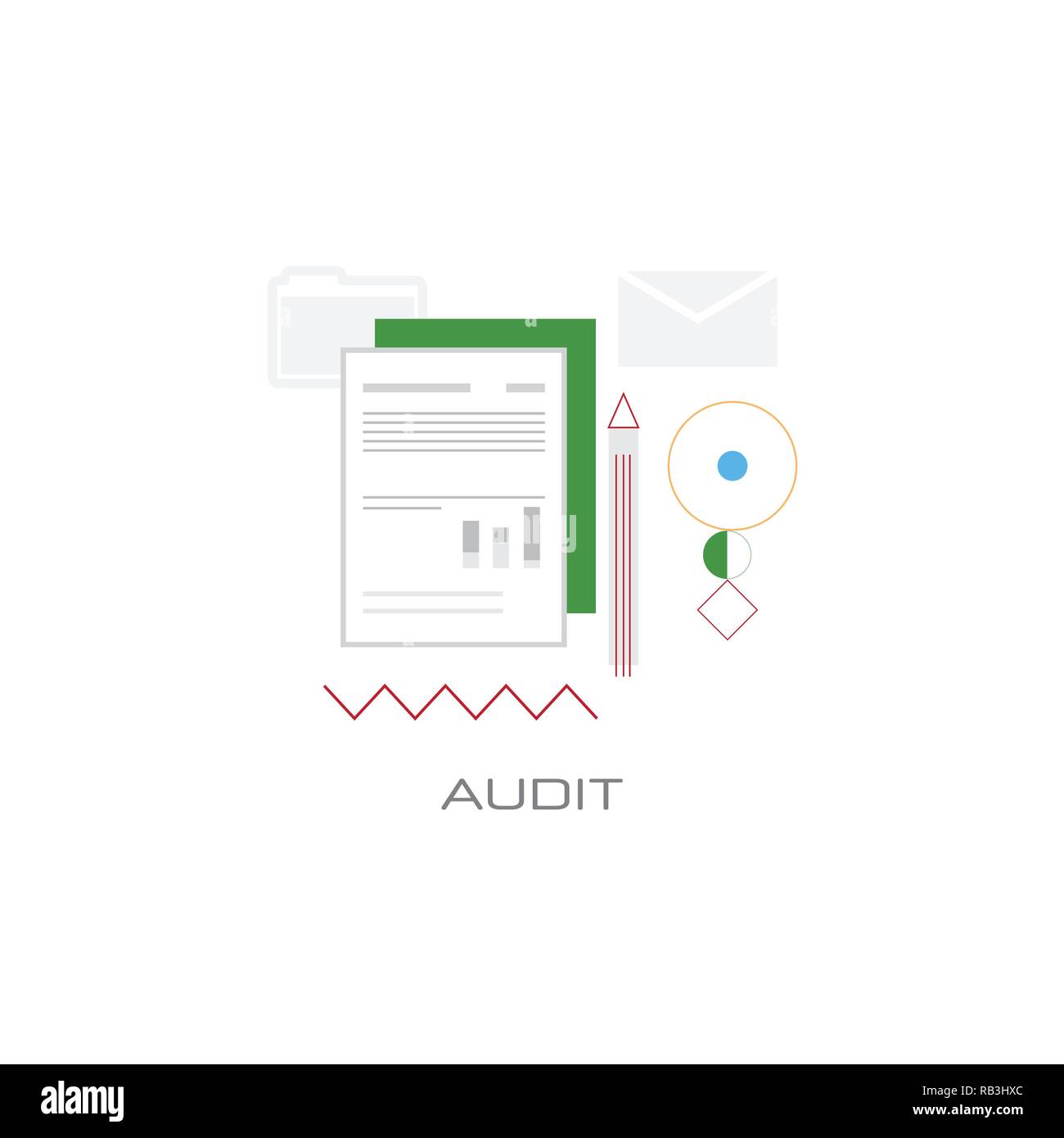 data analysis financial document report audit concept flat style ...