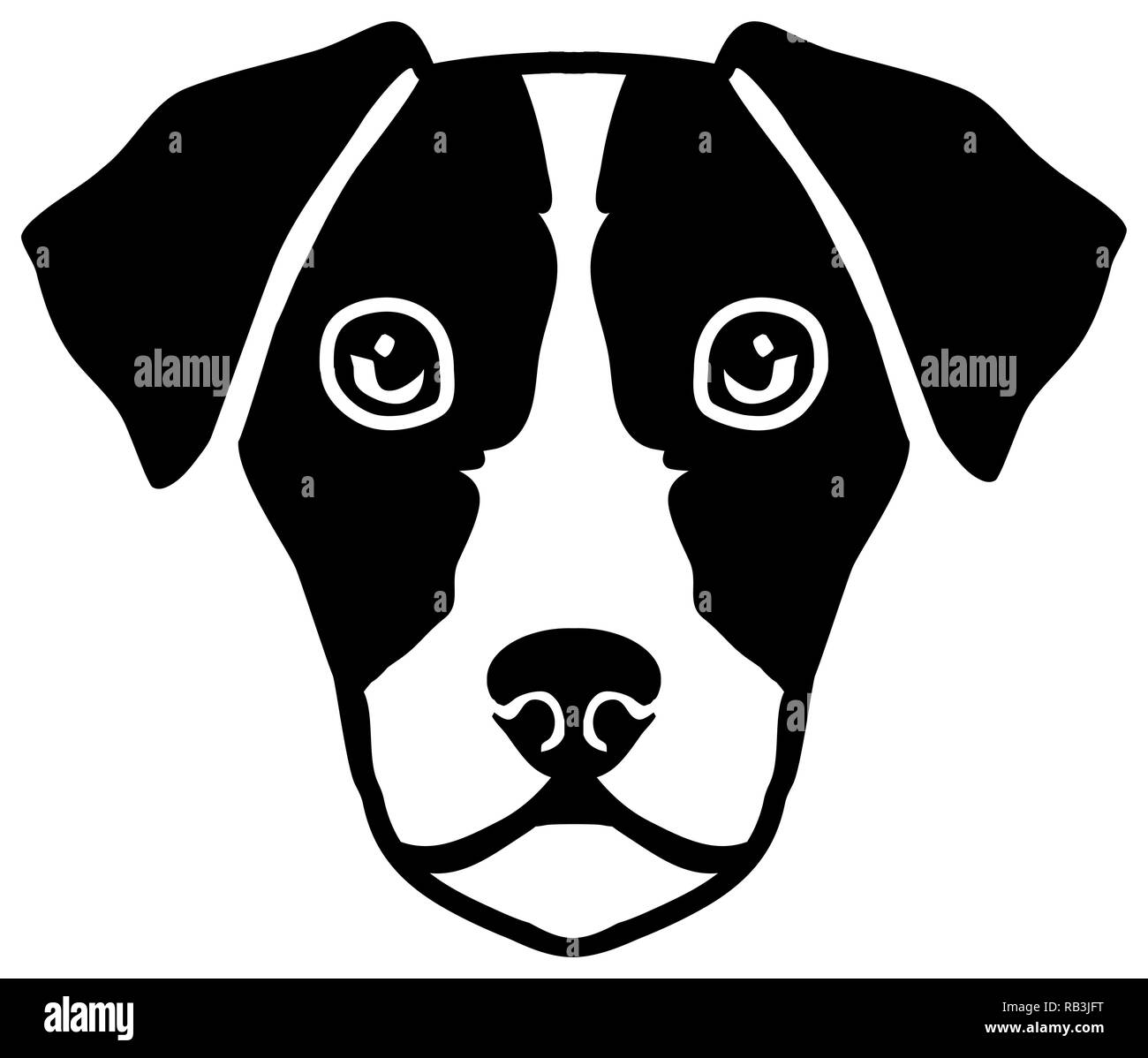 Jack Russell Terrier head black and white Stock Vector Image & Art - Alamy