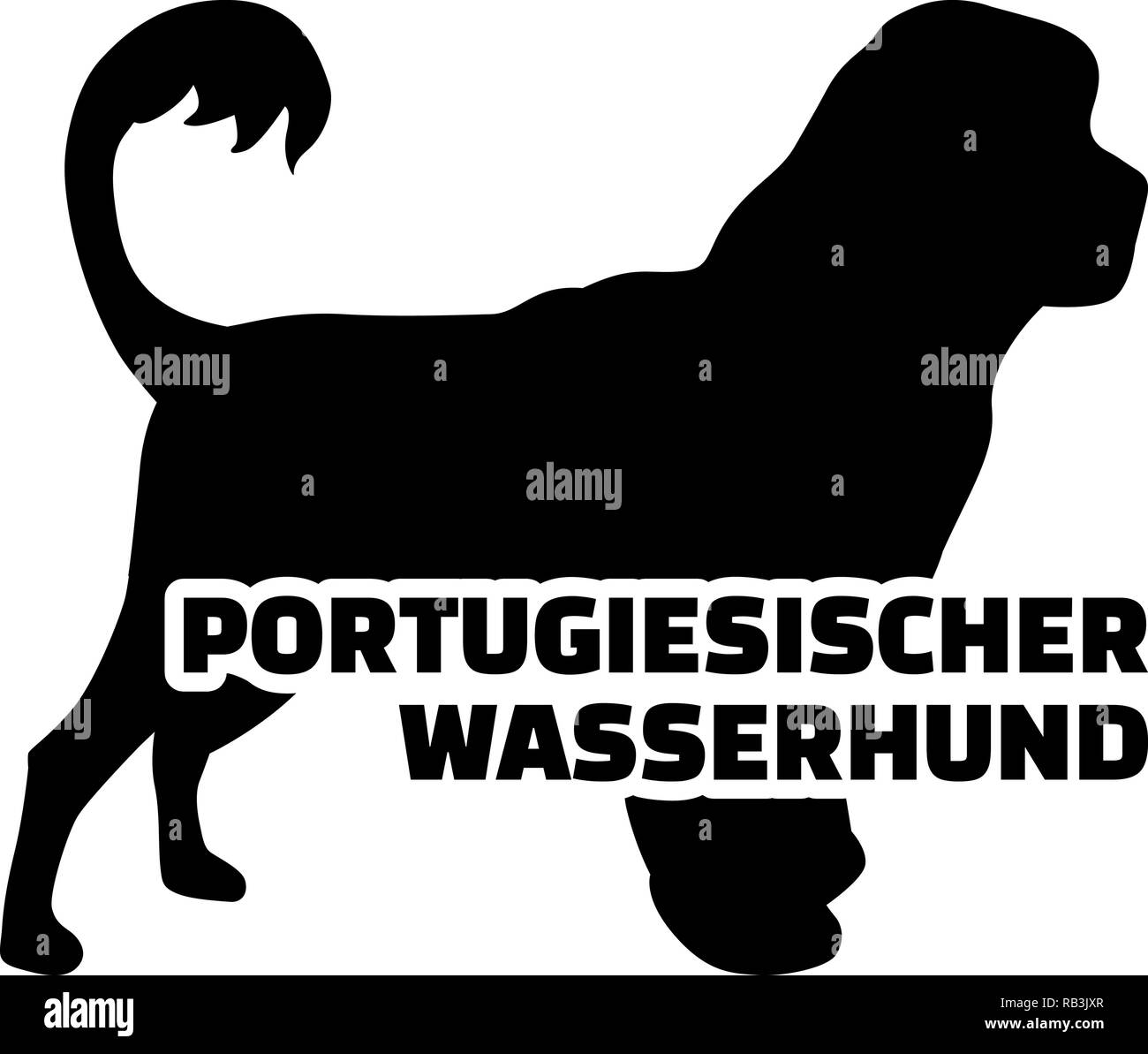 Portuguese water dog silhouette real with word Stock Vector Image & Art