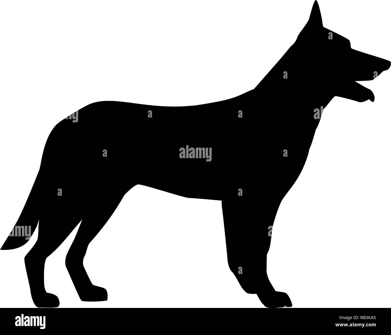 German Shepherd silhouette black Stock Vector Image & Art - Alamy