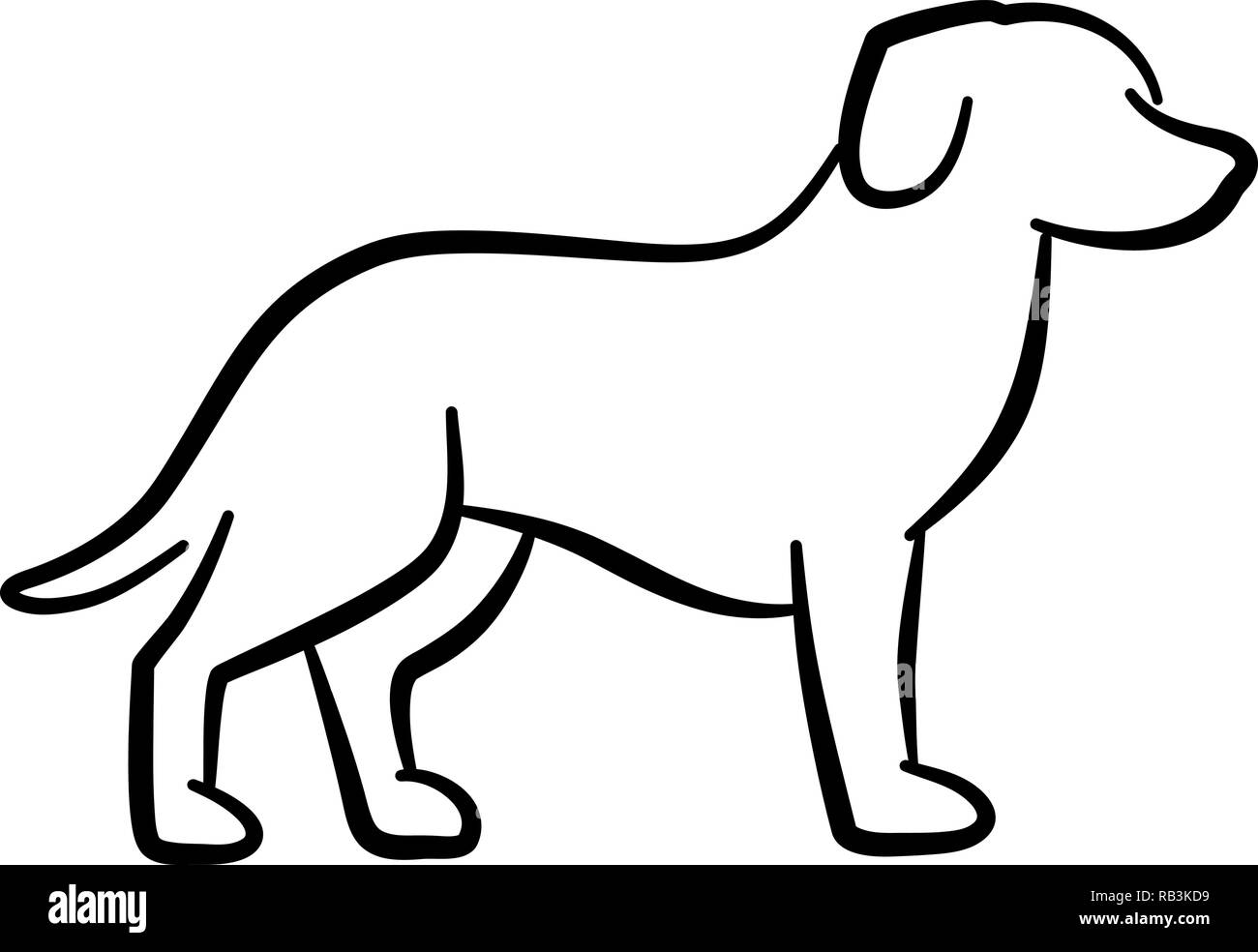 Standing dog silhouette black and white Stock Vector Image & Art - Alamy