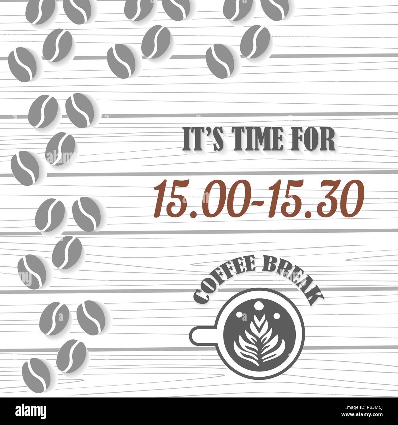 Coffee break. Coffee time. Coffee beans Turkish coffee Stock Vector