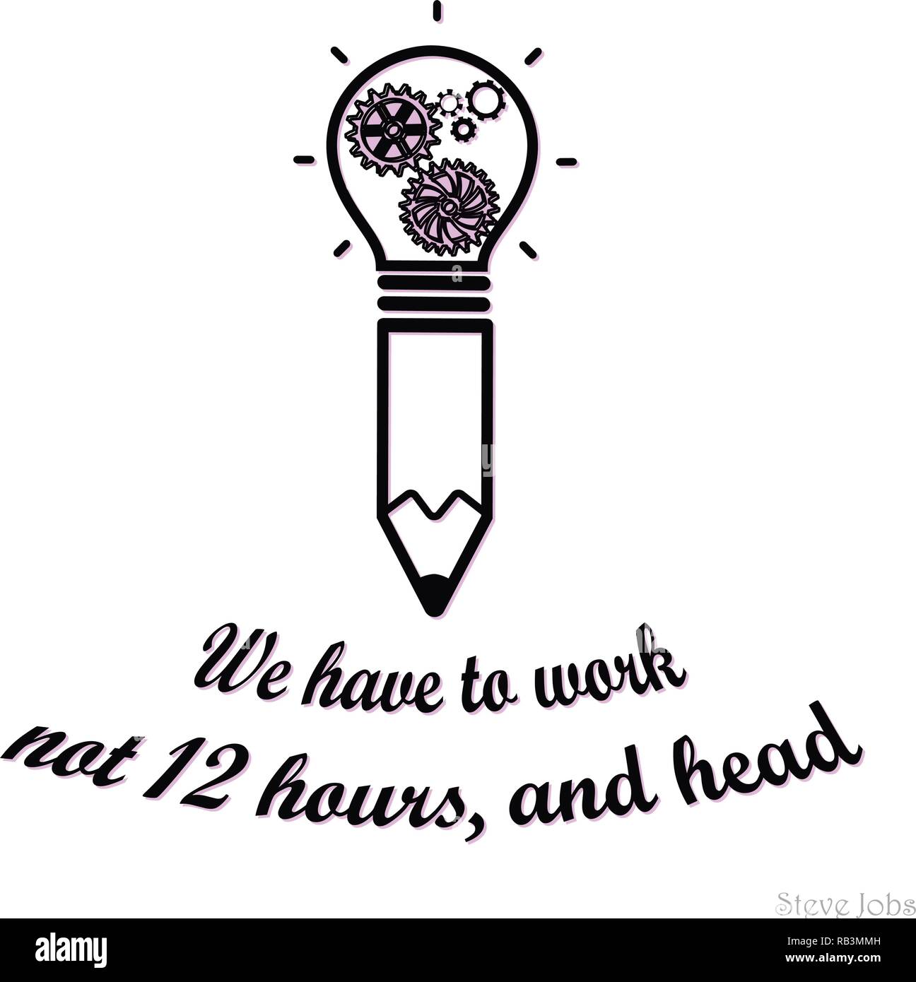 Idea, concept, notion, thought, message, insight, lettering, Steve Jobs ...