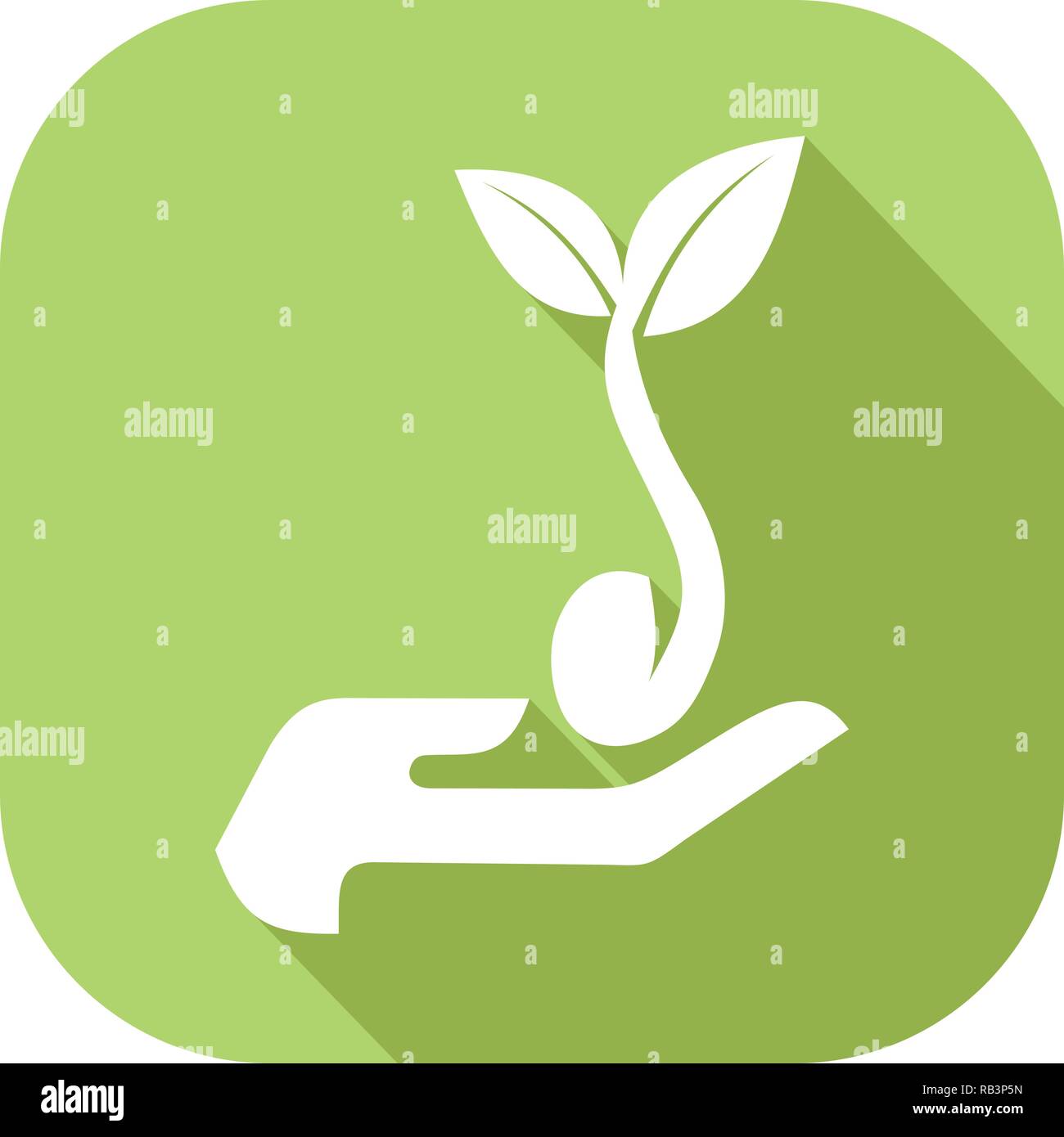 Icon of a seed that germinates in one hand Stock Vector Image & Art - Alamy