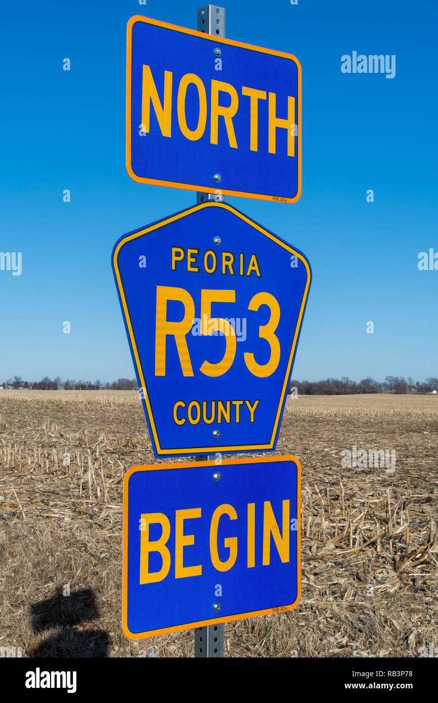 Peoria road sign hi-res stock photography and images - Alamy