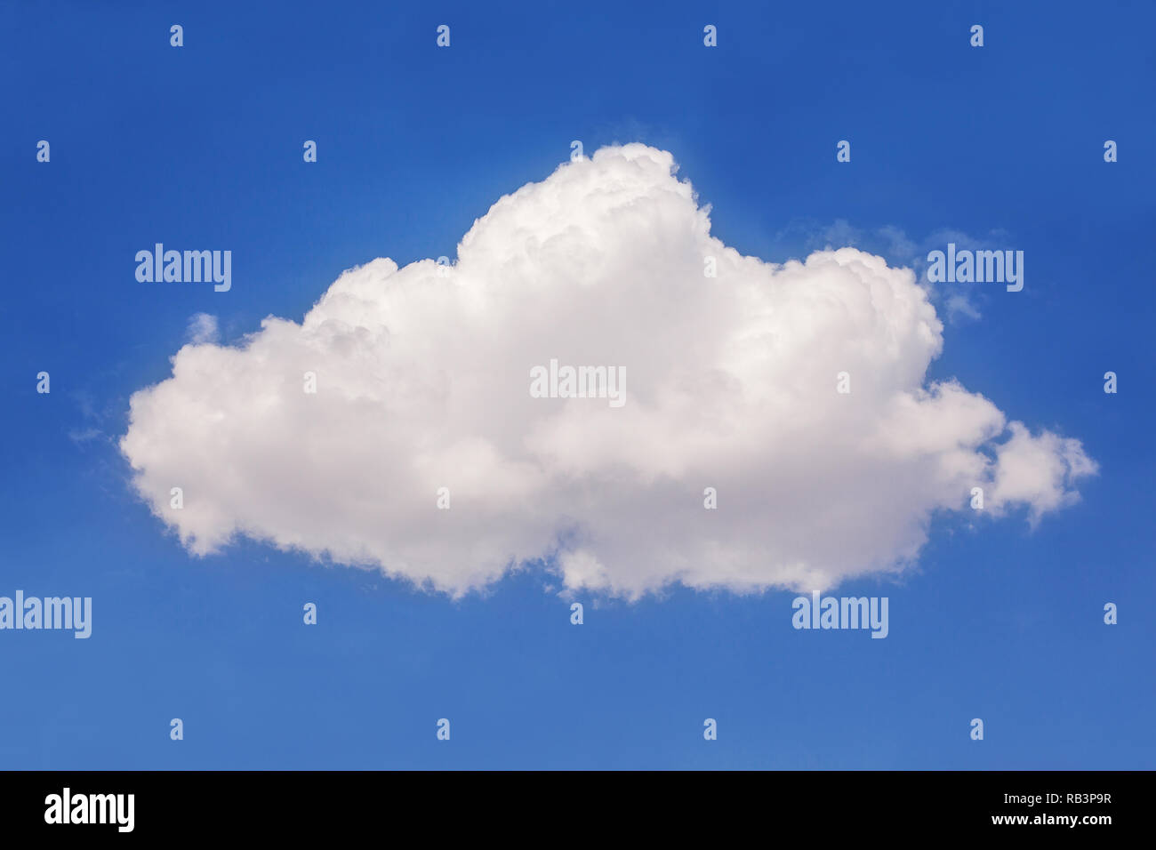 lonly white puffy cloud, over blue sky Stock Photo