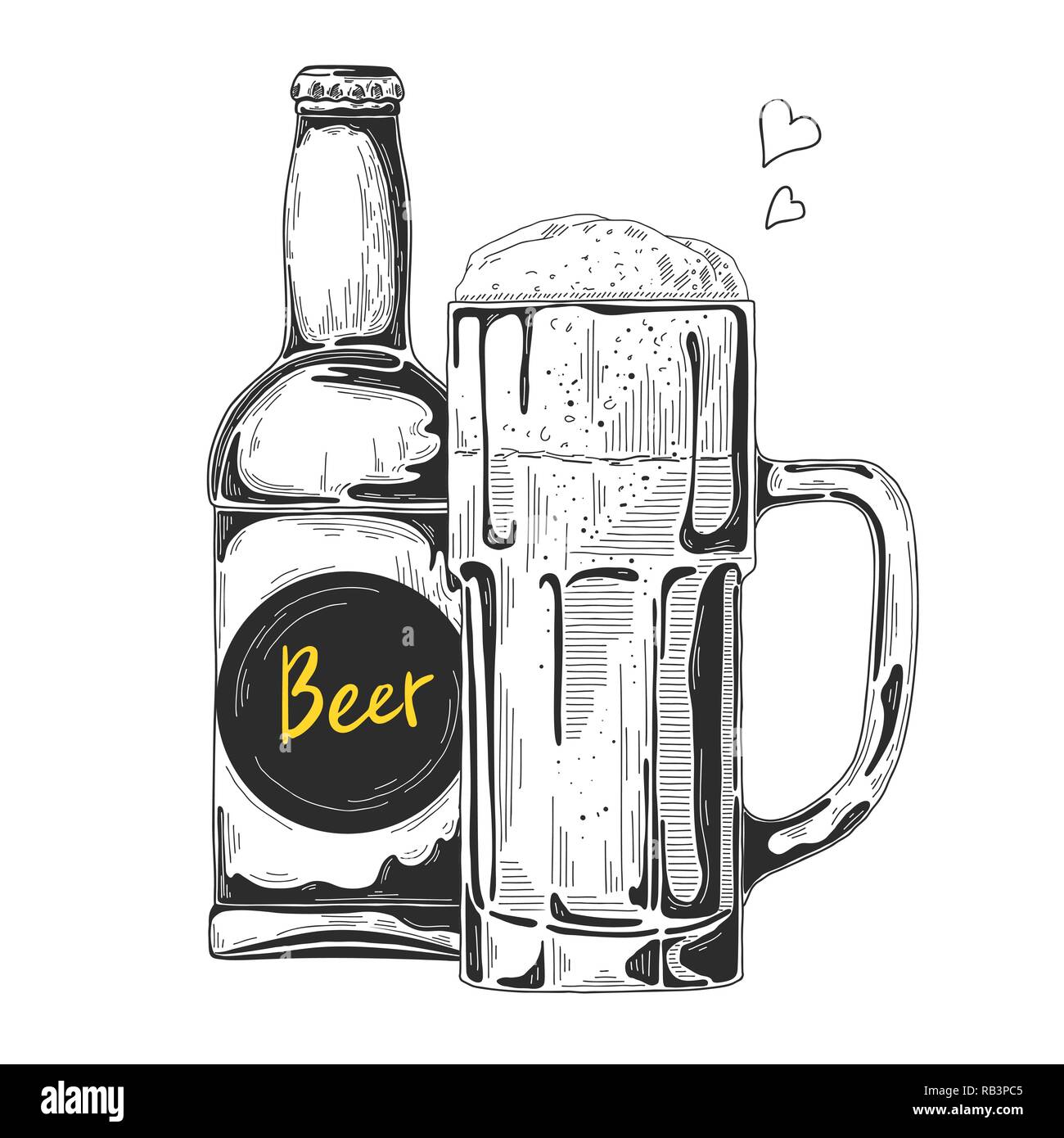 Overflow beer bottle Stock Vector Images - Alamy