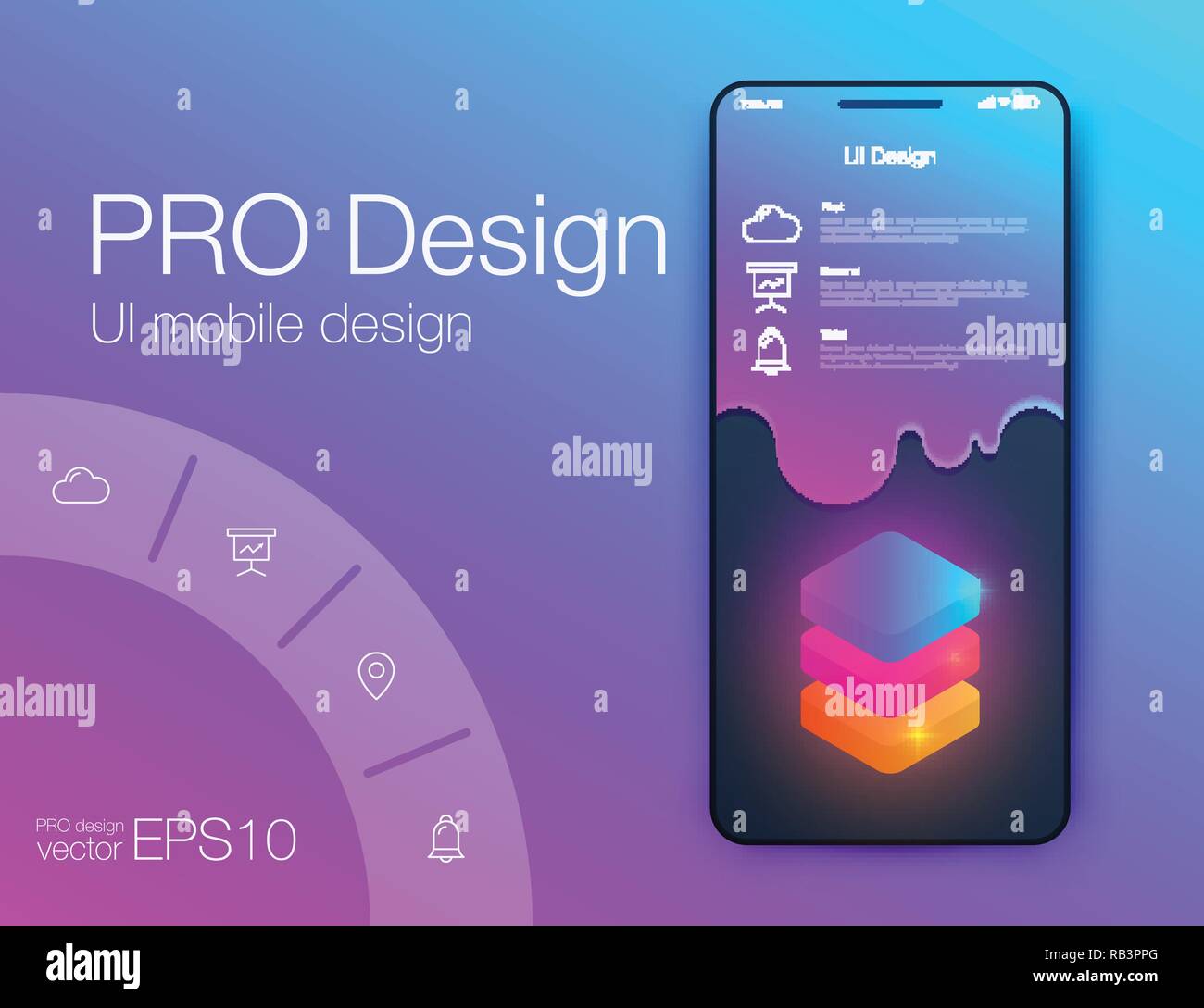 Mobile phone application for analytics. stock vector Stock Vector Image ...