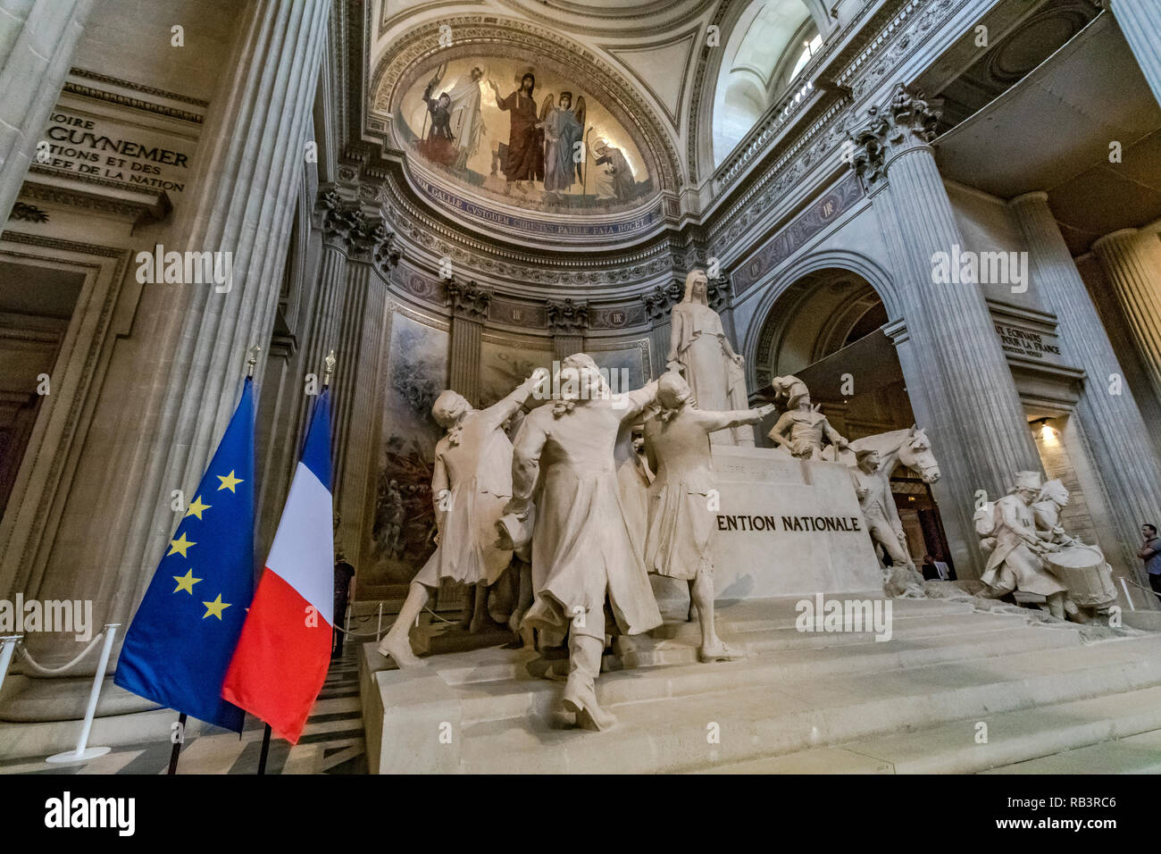 La Convention Nationale ,a sculpture in The Pantheon ,by Francois-Léon Sicard , The  Panthéon ,Paris,France Stock Photo