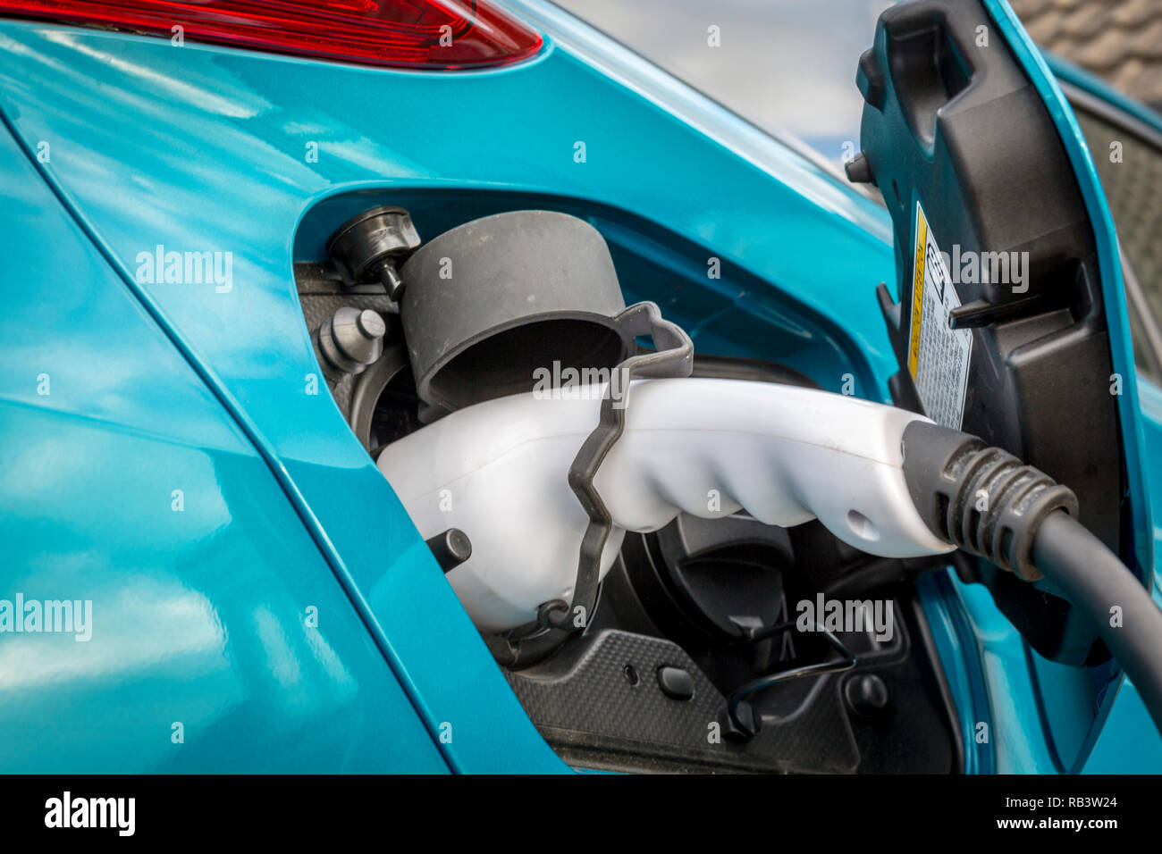 Electric car on charge Stock Photo Alamy
