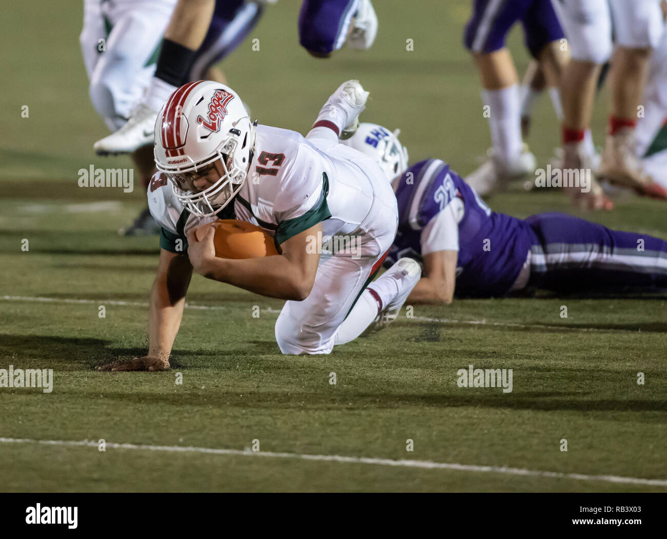 Varsity football action with Eureka vs, Shasta High School in Redding ...