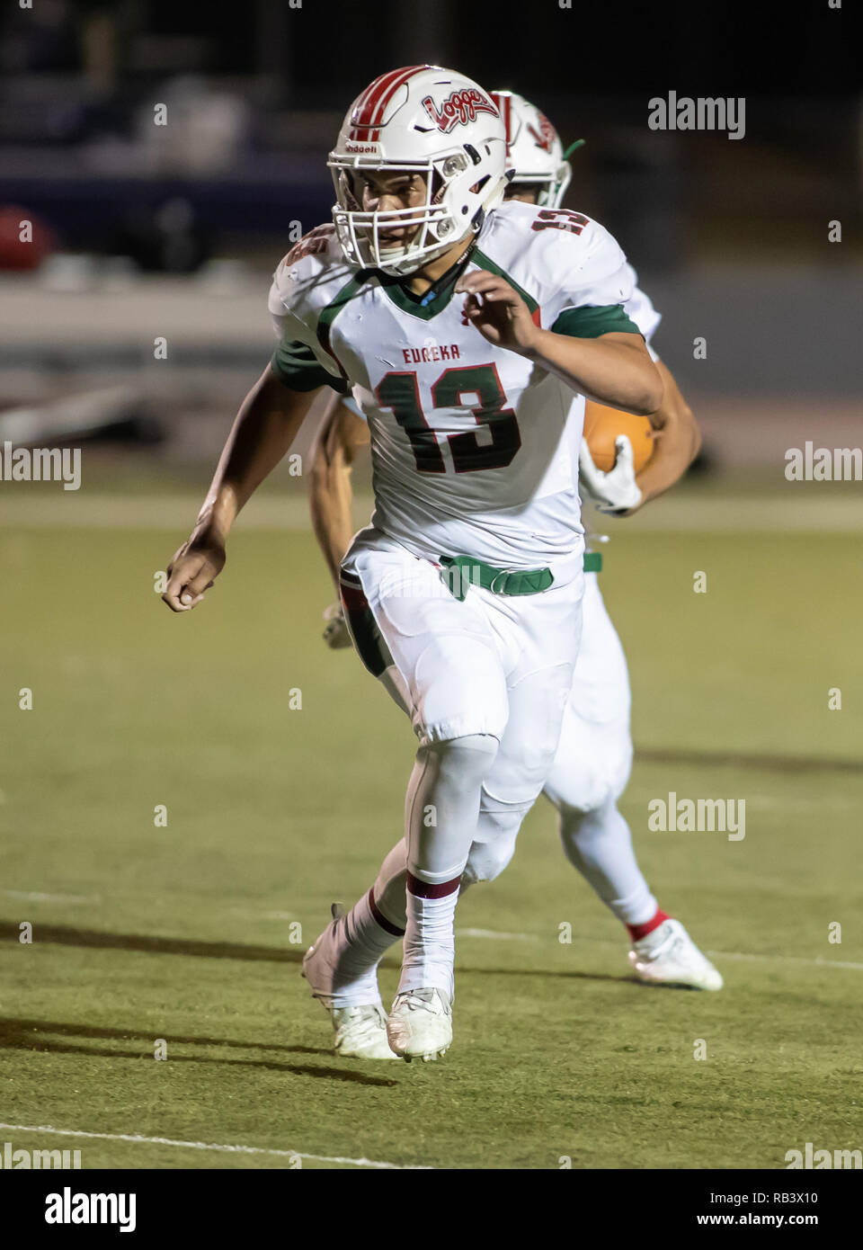Varsity football action with Eureka vs, Shasta High School in Redding ...