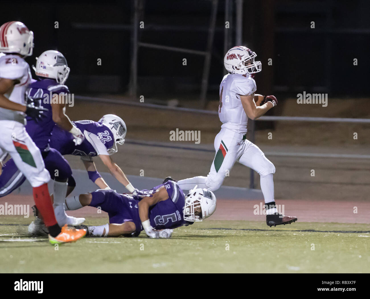 Varsity football action with Eureka vs, Shasta High School in Redding ...