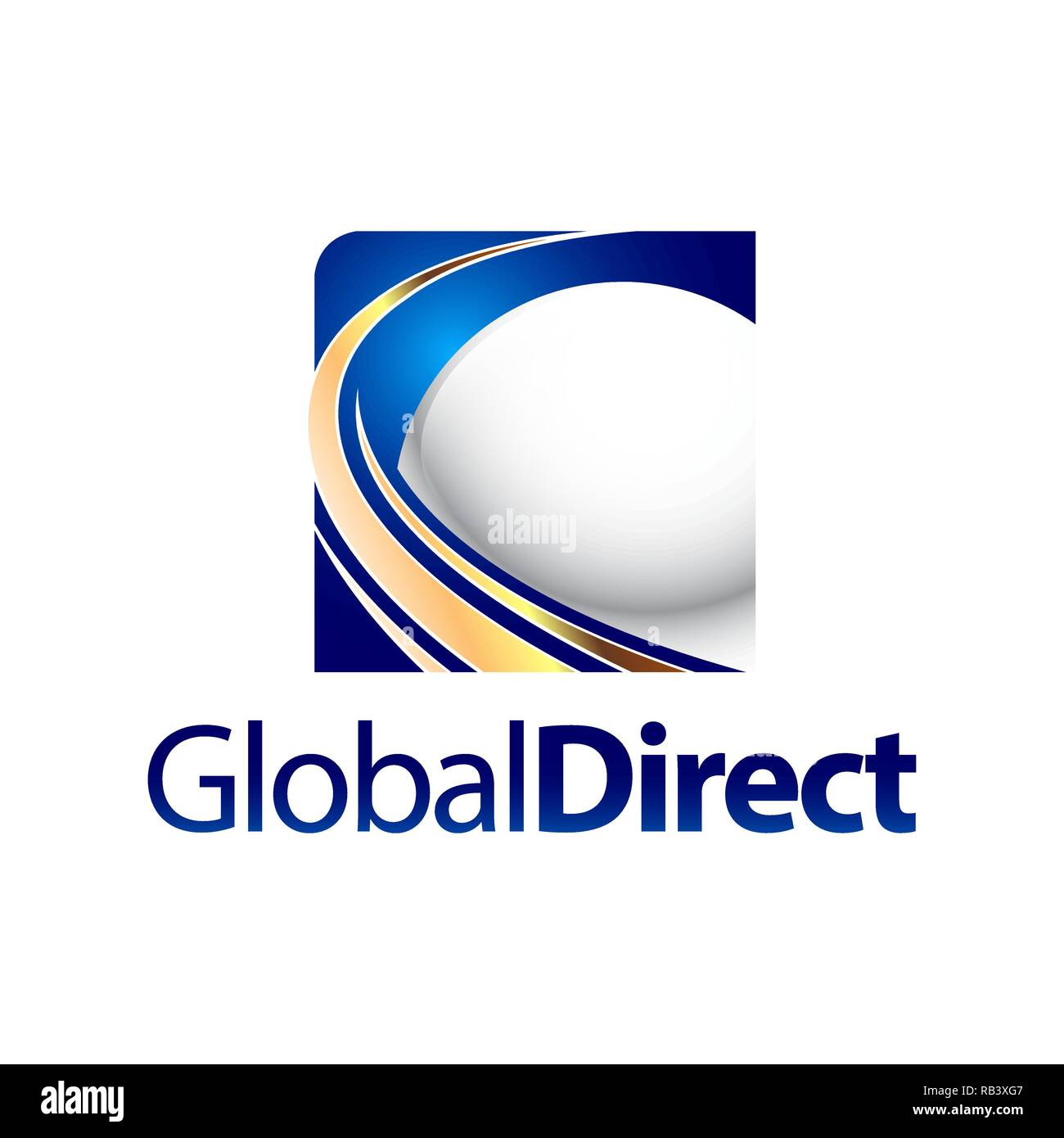 Technology Global direct square sphere logo concept design template idea Stock Vector