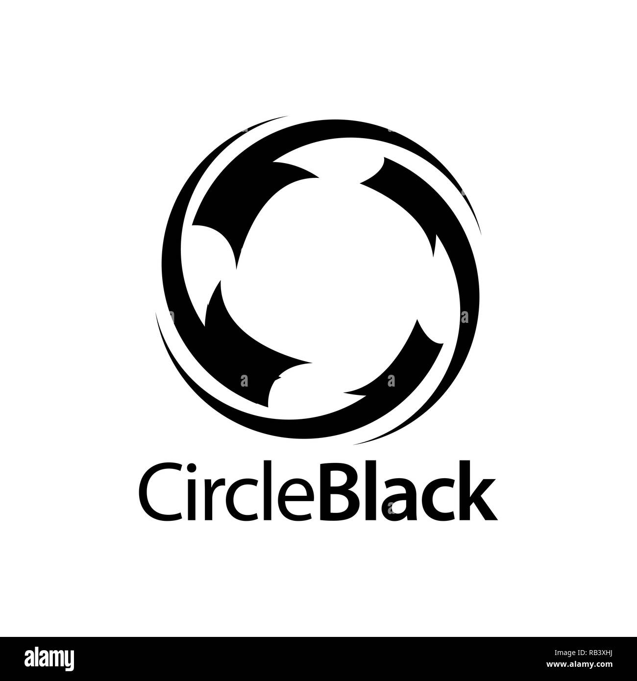 Circular charcoal circle black logo concept design template idea Stock Vector