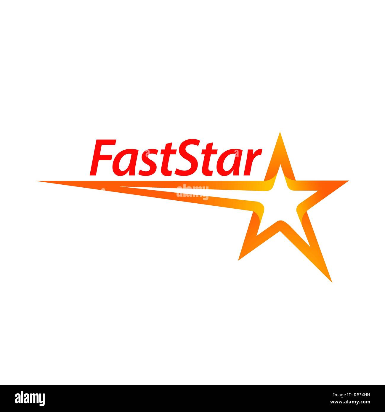 Fast star shape logo concept design template idea in orange color Stock Vector