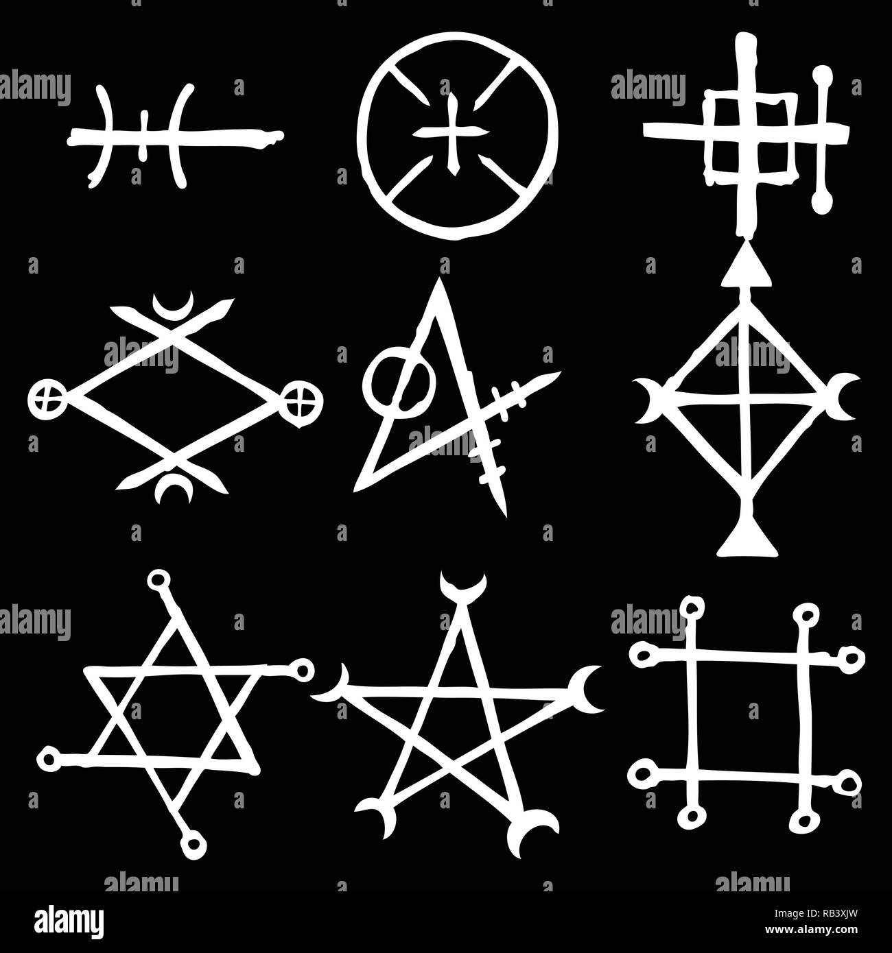 Set of Old Norse Scandinavian runes imaginary version. Runic alphabet ...