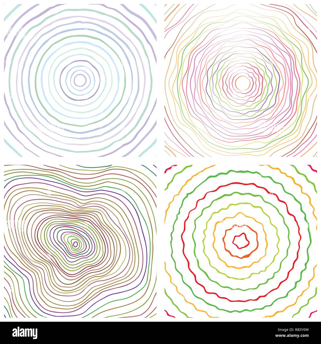 vector tree rings background and saw cut tree trunk Stock Vector