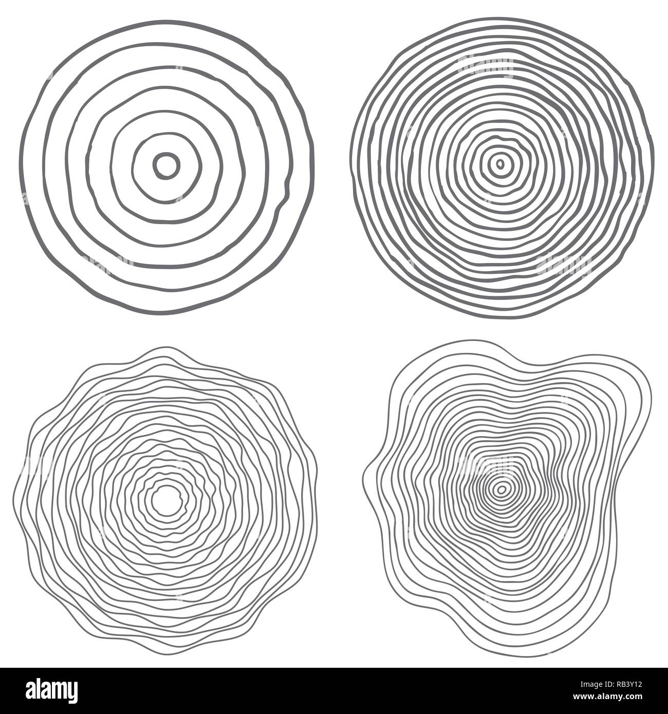 vector tree rings background and saw cut tree trunk Stock Vector Image ...
