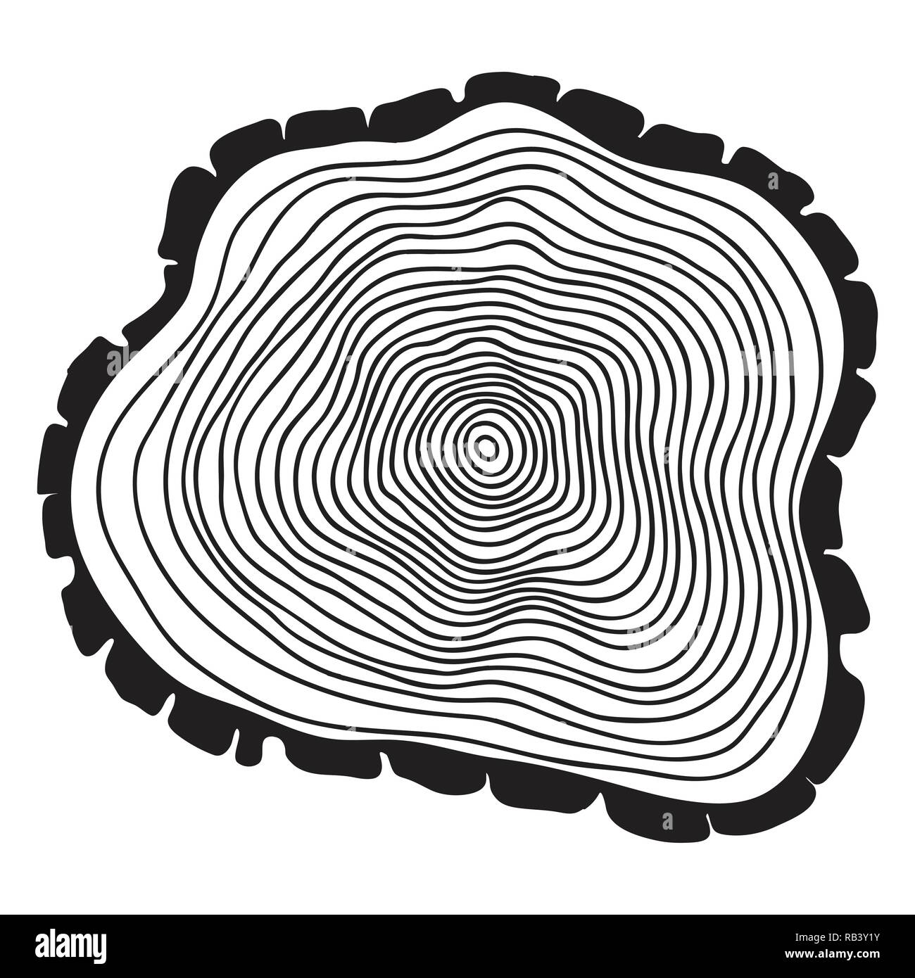vector tree rings background and saw cut tree trunk Stock Vector Image ...