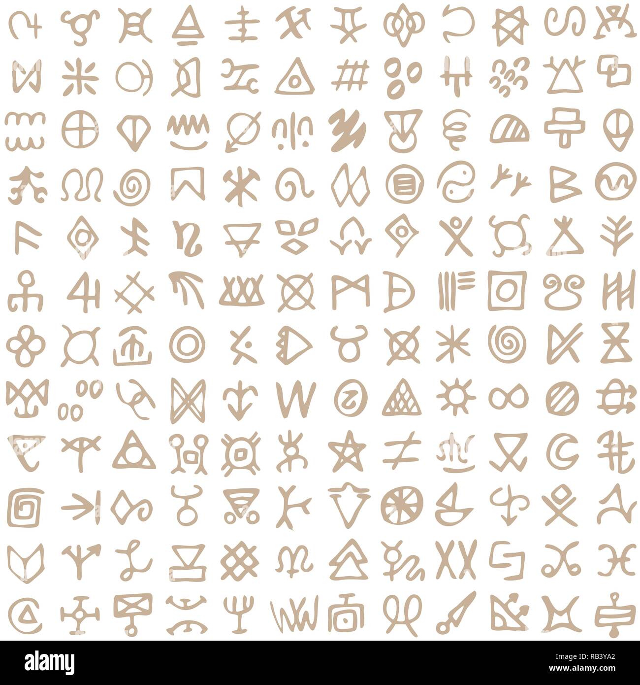 Seamless Pattern digital art ritual symbols and screen printing ...