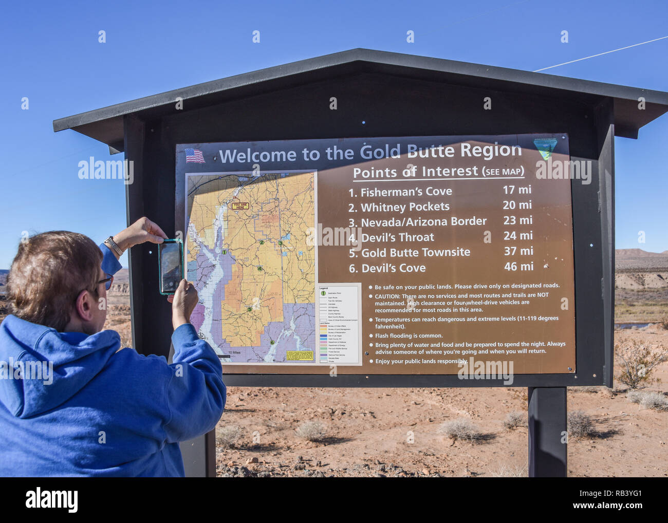 Welcome to Gold Butte Area sign, Nevada, USA Stock Photo - Alamy