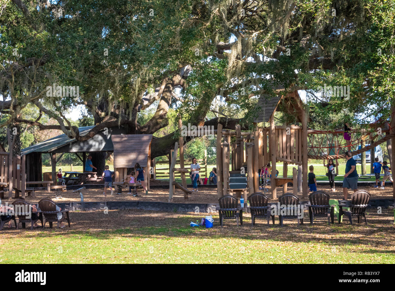 Playground at Tucker Ranch Recreation and Nature Complex in Winter Garden, Florida. (USA) Stock Photo