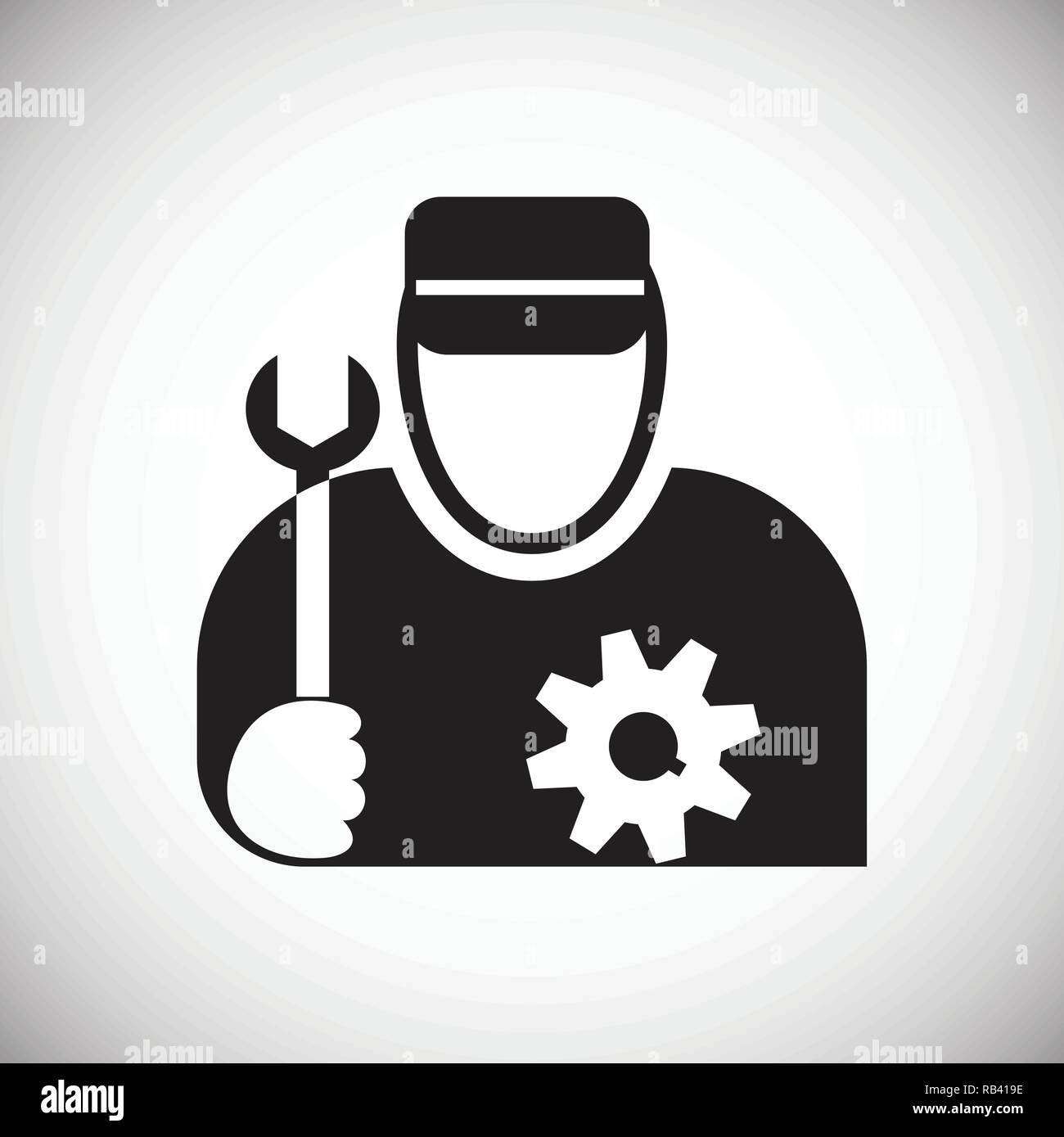 Worker icon on white background for graphic and web design, Modern ...