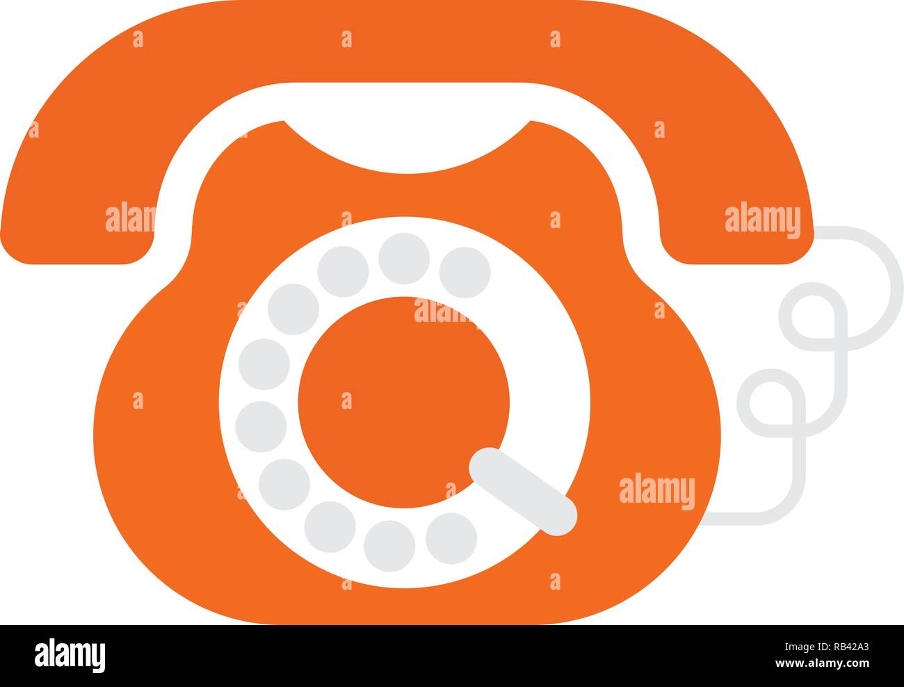 Old phone flat vector icon isolated on a white background. Vintage ...