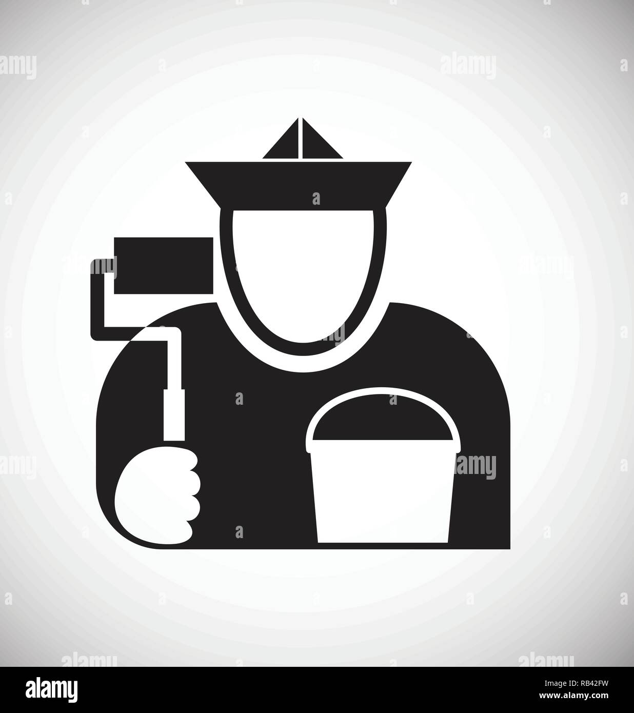 Worker icon on white background for graphic and web design, Modern ...