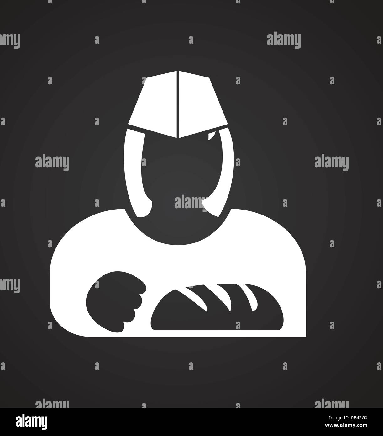 Baker icon on black background for graphic and web design, Modern ...