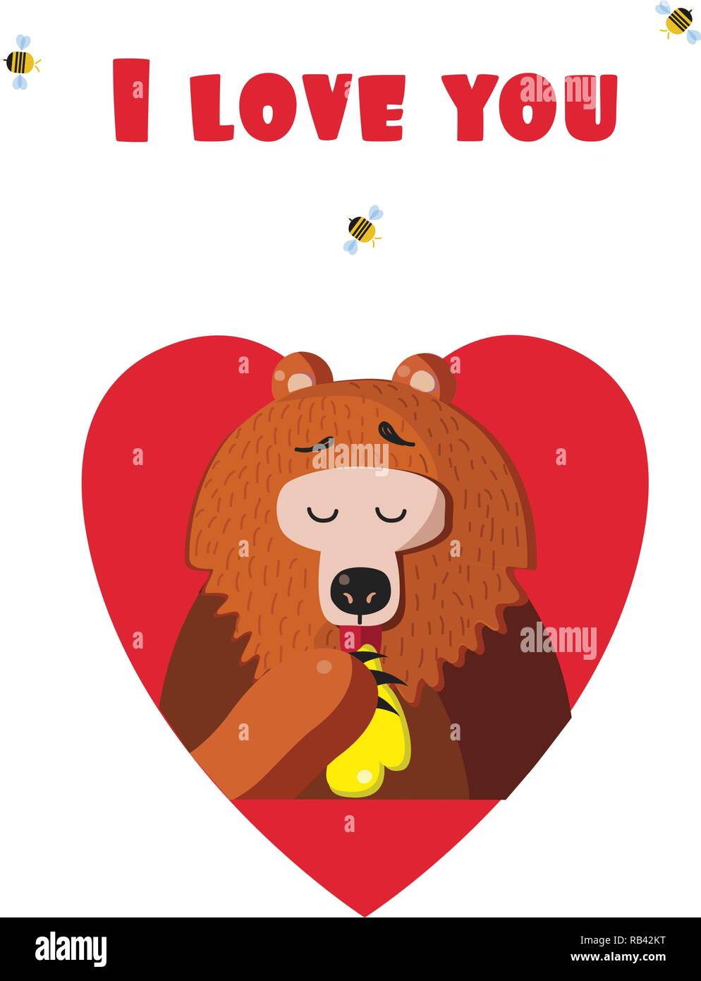 Cute Animated Bear I Love You​