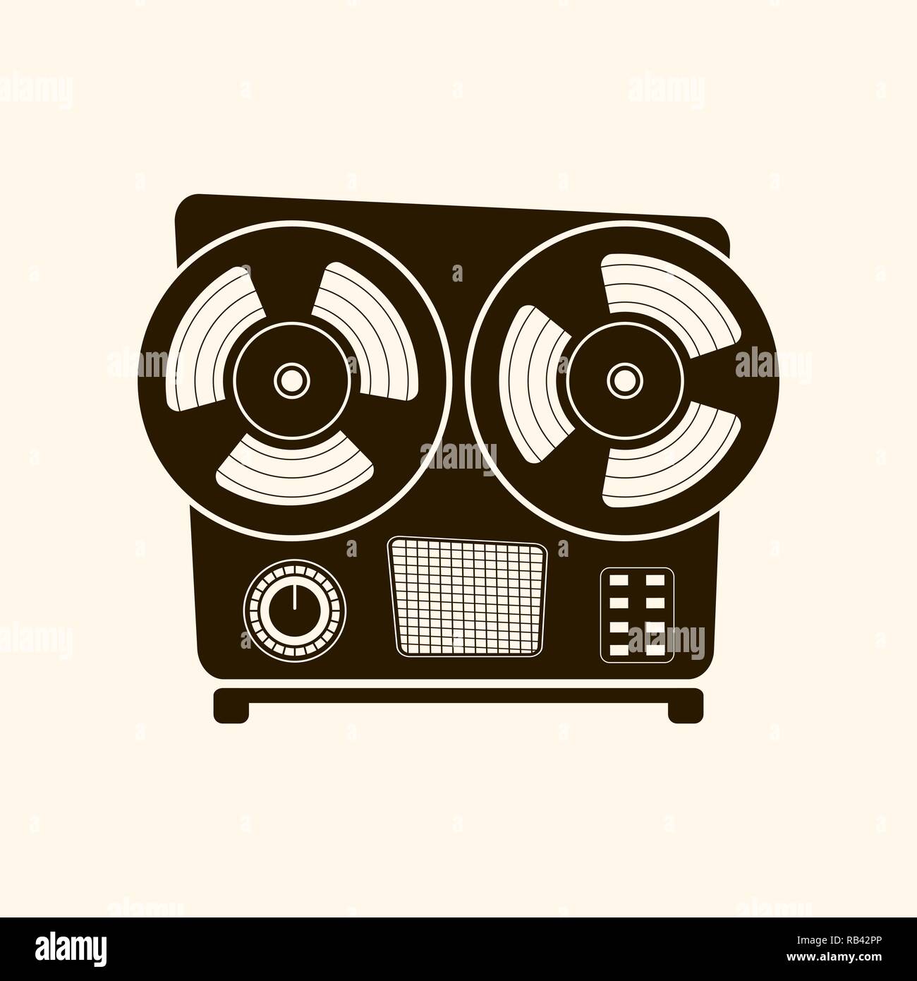Cassette player retro style .Vector .On light background. Stock Vector