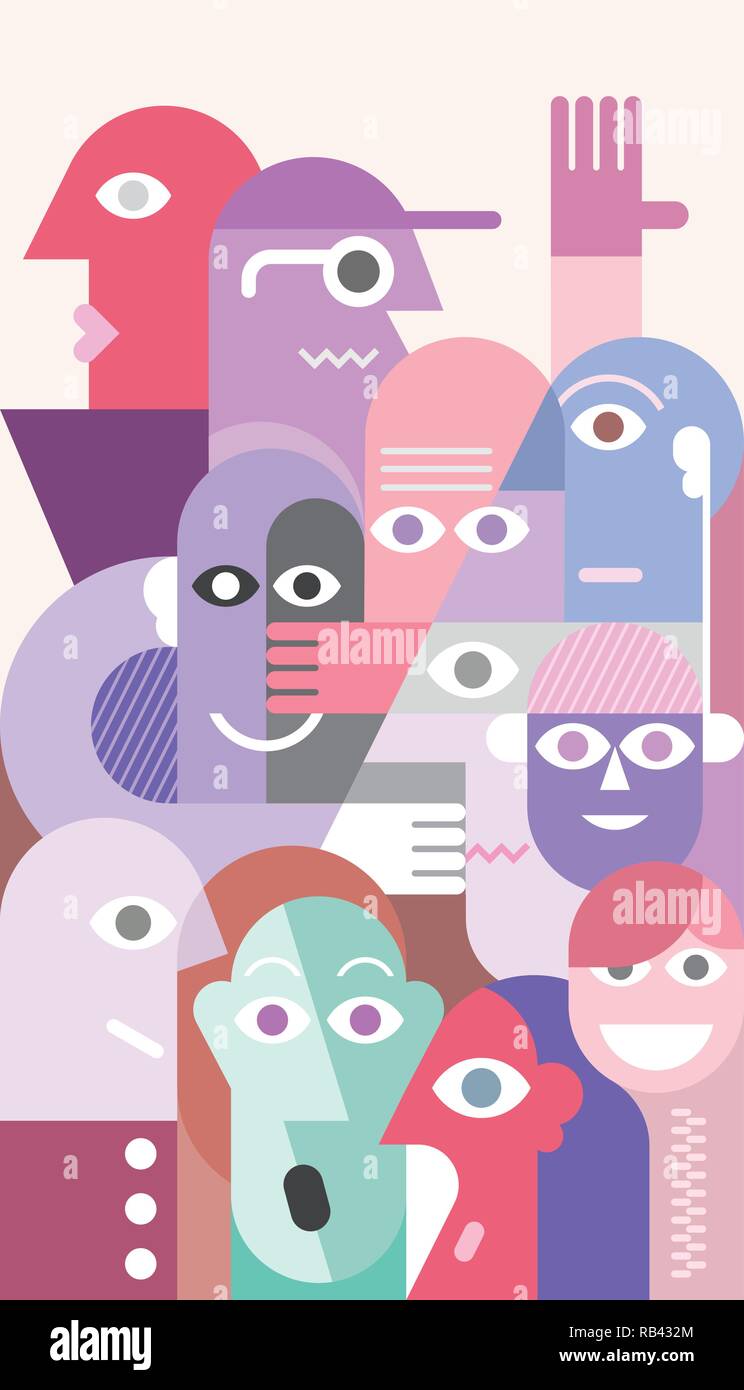 Large group of various people vector illustration Stock Vector Image ...