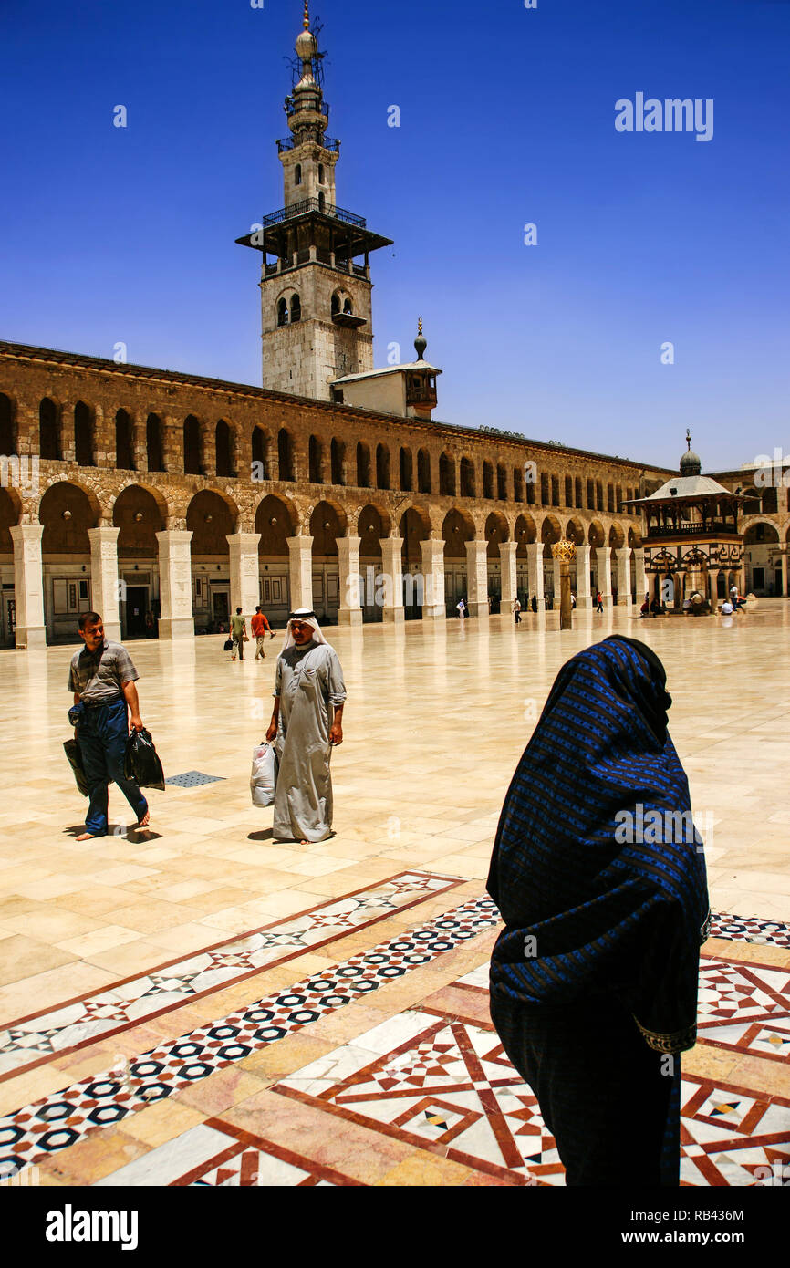 The Ummayad Mosque, also known as the Grand Mosque of Damascus. Syria, Middle East Stock Photo