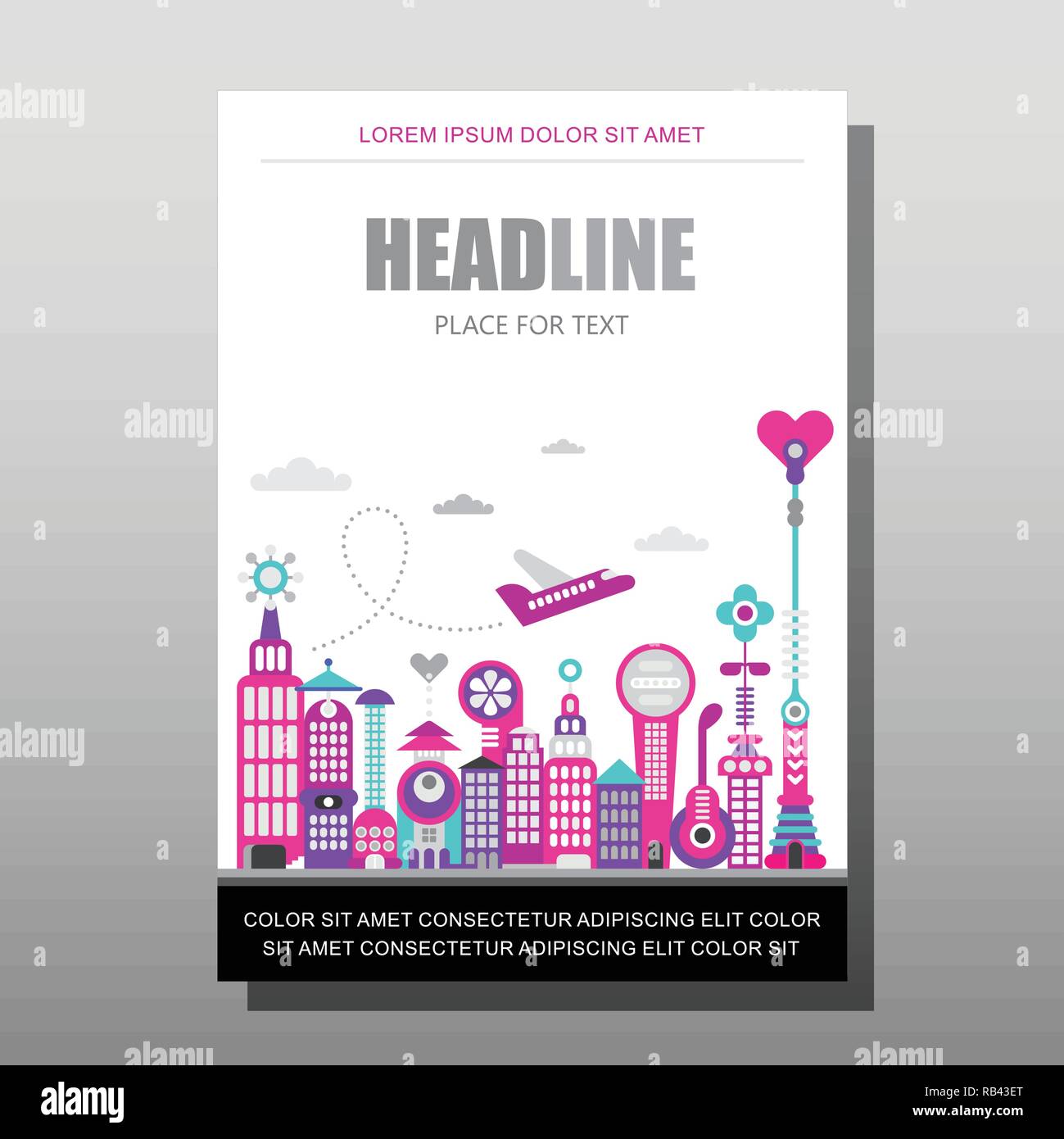 Modern cityscape vector illustration isolated on a white background ...