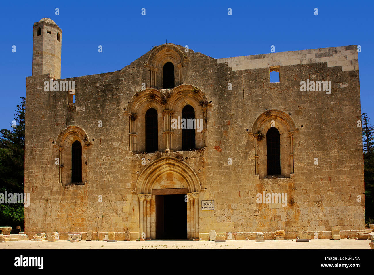 Ancient cathedral of Our Lady of Tortosa. Our Lady Crusader Cathedral in Tartous. Syria, Middle East Stock Photo