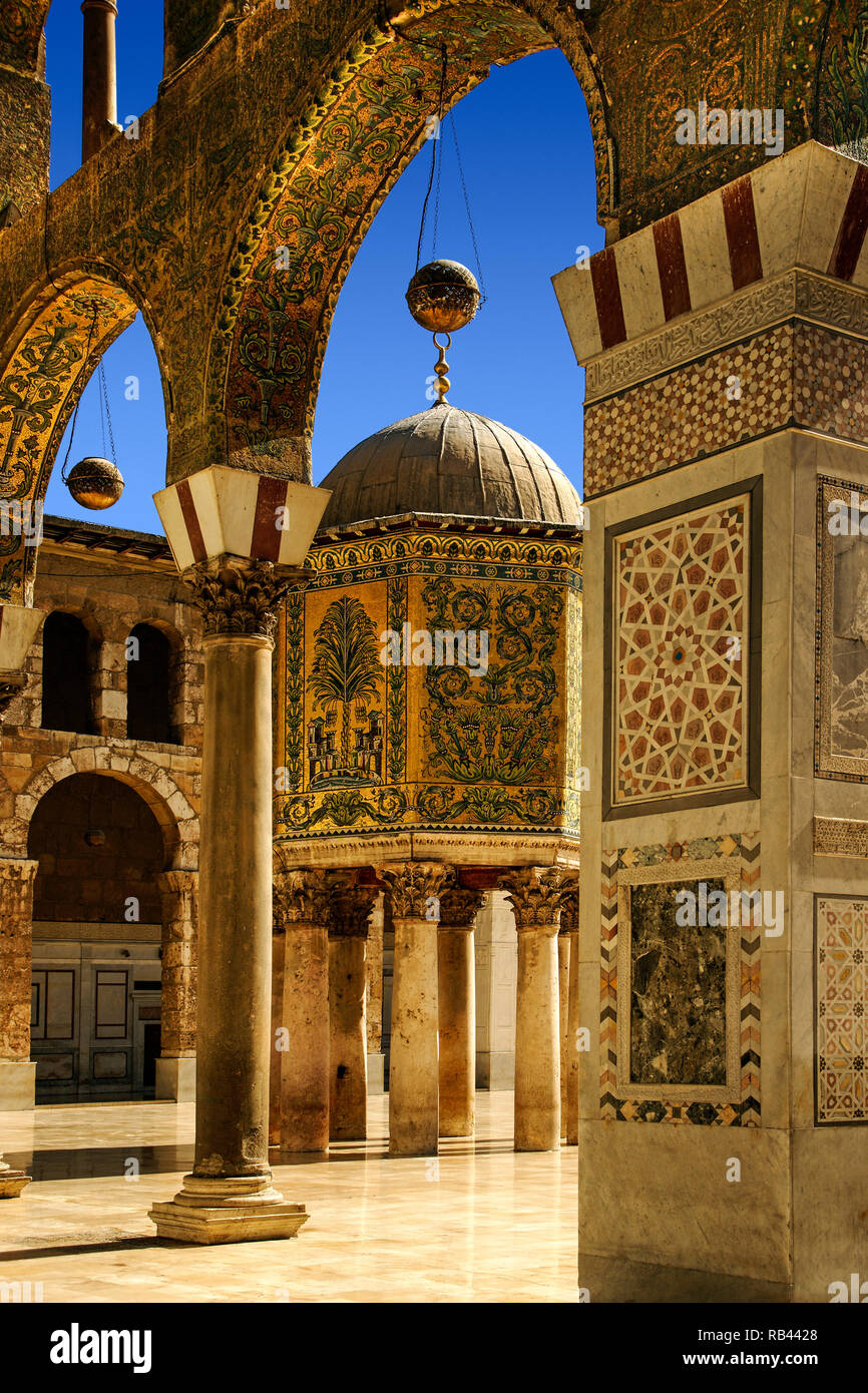 The Ummayad Mosque or Grand Mosque of Damascus. Syria, Middle East Stock Photo