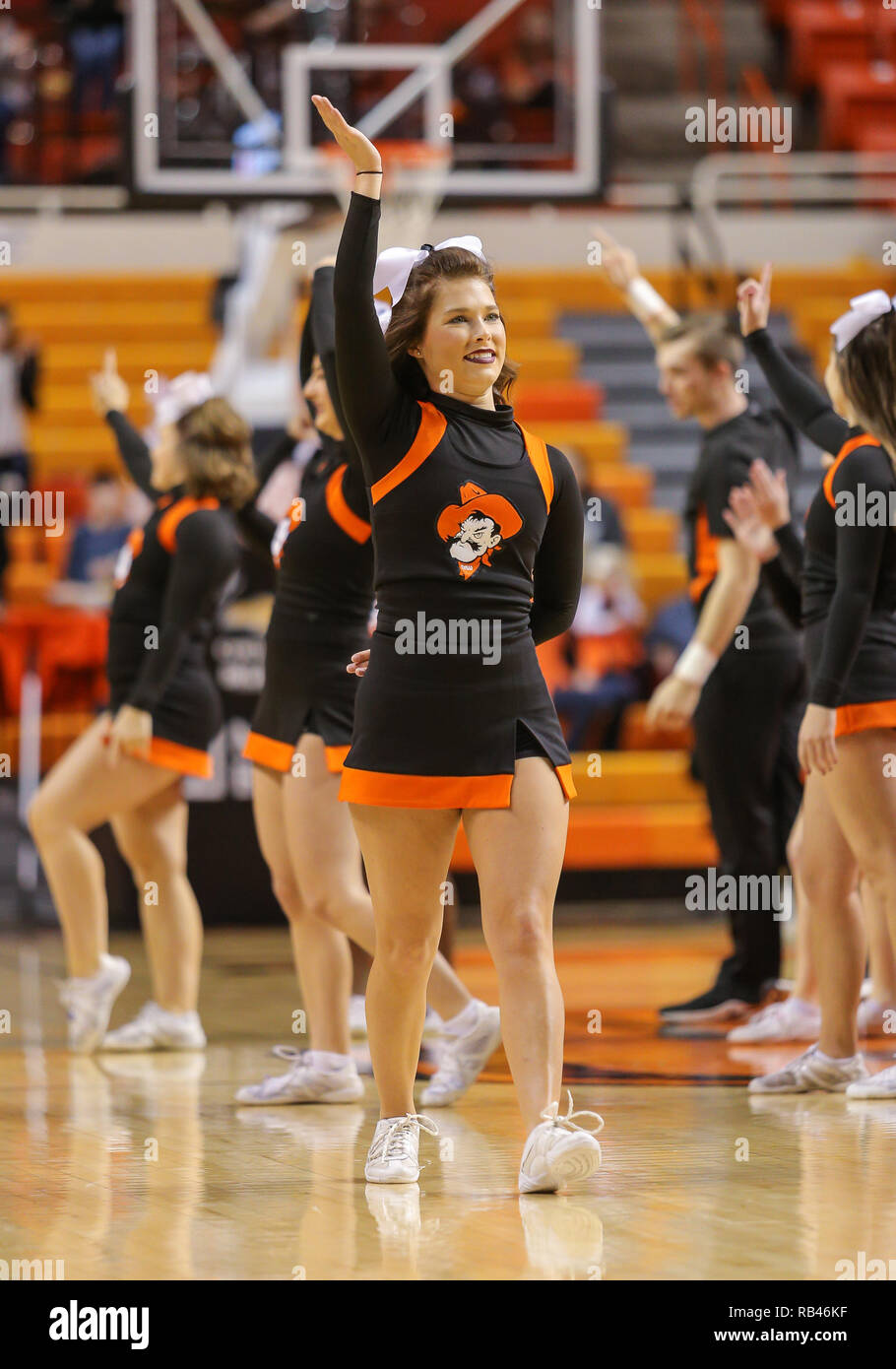 Stillwater Ok Usa 6th Jan 2019 An Oklahoma State Cheerleader