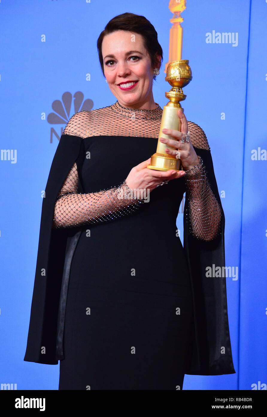 Los Angeles, USA. 06th Jan, 2019. Olivia Coleman, The Favourite in the press room during the 76th Annual Golden Globe Awards at The Beverly Hilton Hotel on January 6, 2019 in Beverly Hills, California Credit: Tsuni/USA/Alamy Live News Stock Photo