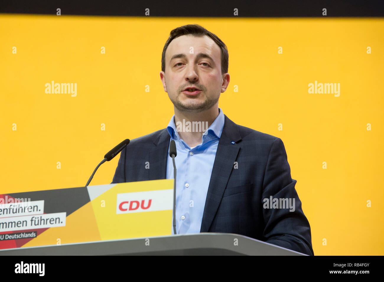 Paul ZIEMIAK, chairman of the Junge Union, in his application speech as CDU secretary general, 31st CDU party conference 2018 in Hamburg from 6.- 8.12.2018, 08.12.2018 | usage worldwide Stock Photo
