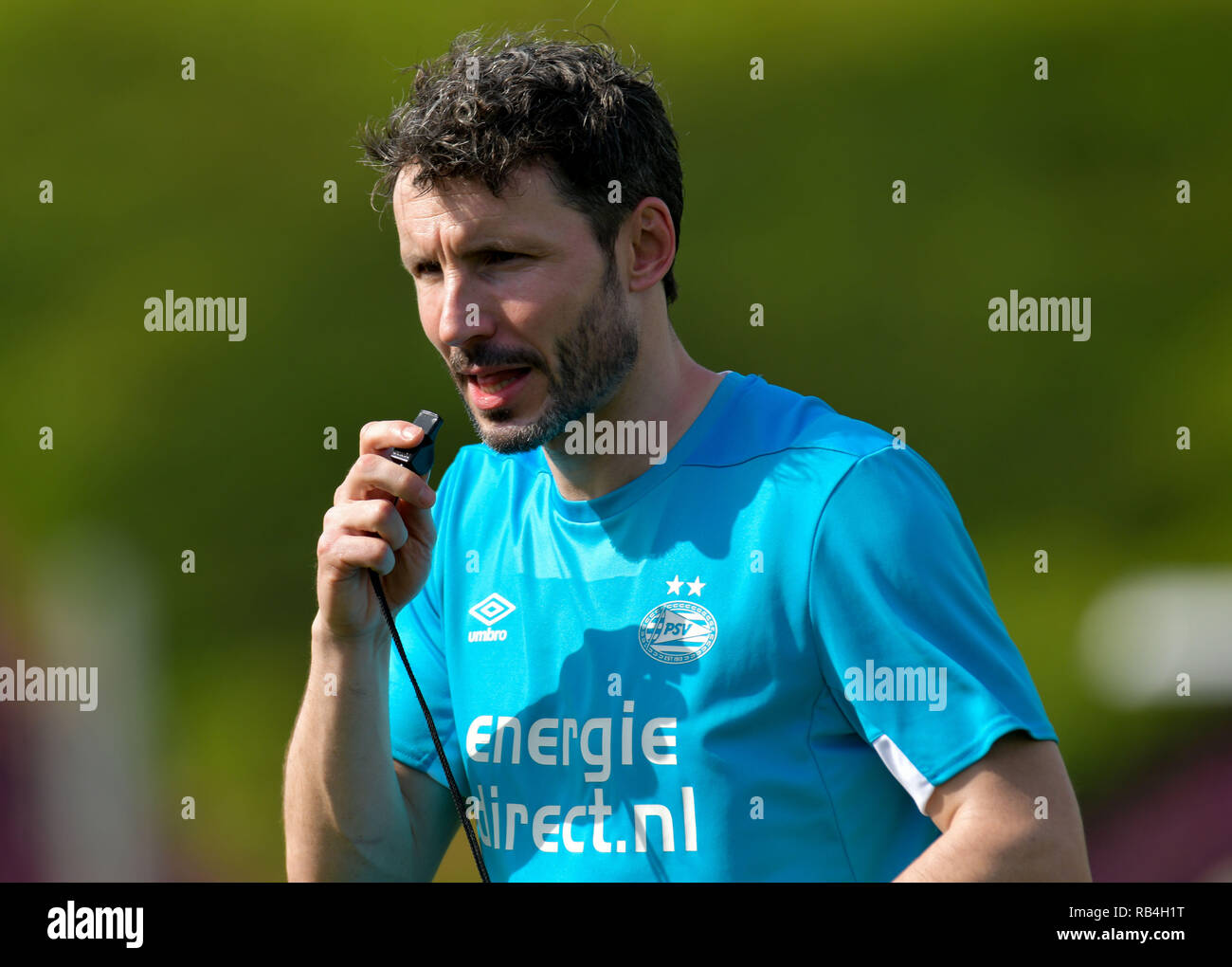 Doha, Qatar. 7th Jan, 2019. The Netherlands' PSV Eindhoven head coach Mark van Bommel takes part in the winter training camp at the Aspire Academy of Sports Excellence Doha, Qatar, Jan.
