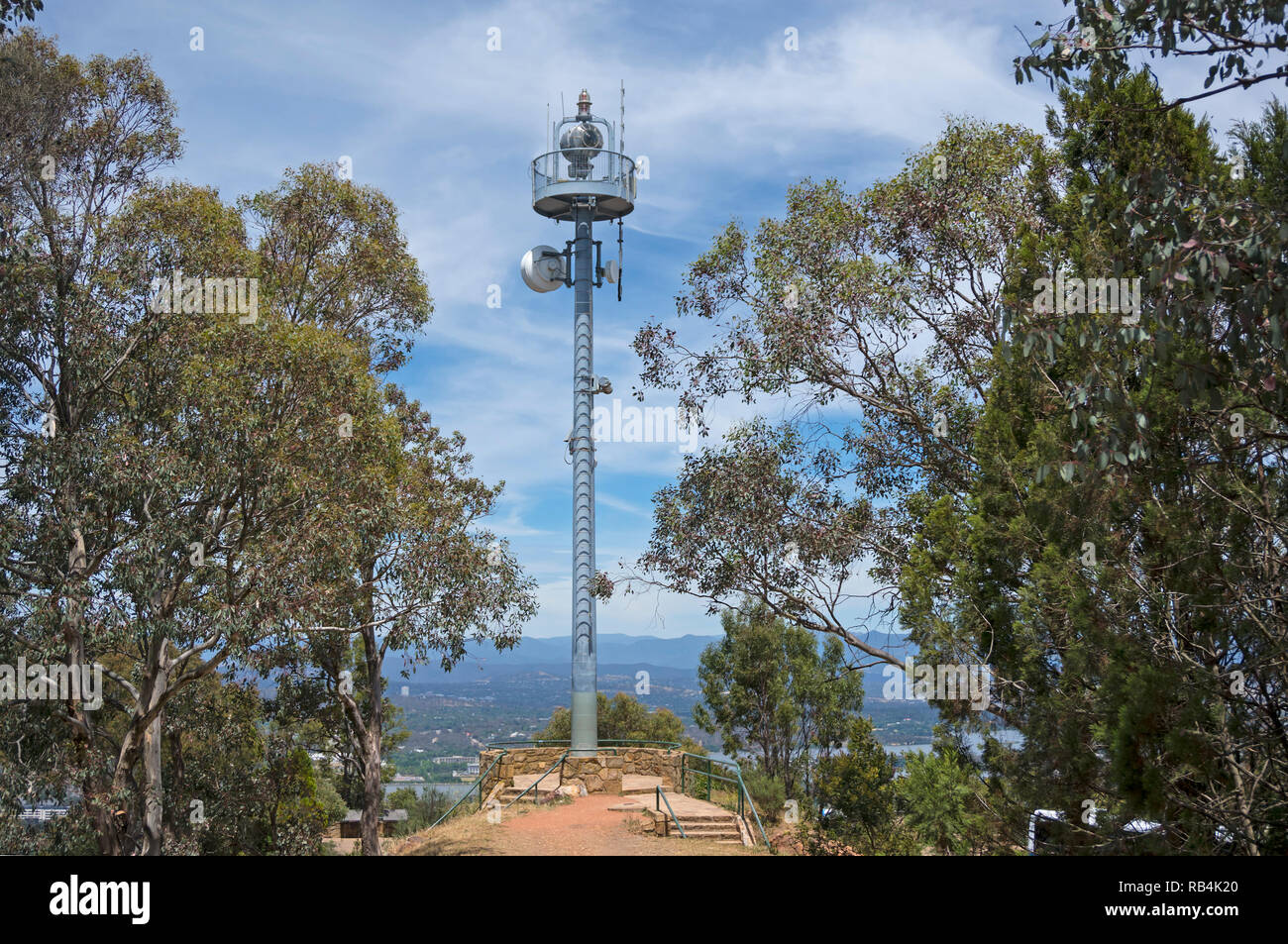Mobile tower at the top of Mount Ainslie, near Canberra, Australian Capital Territory Stock Photo
