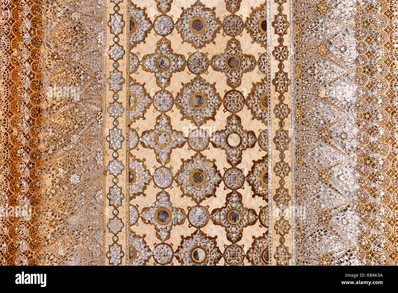Mosaic Tile Ceramic Decoration Of Ceiling In Jaipur India Stock
