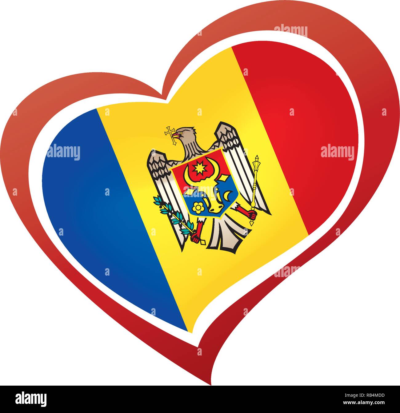 Moldova flag, vector illustration on a white background Stock Vector