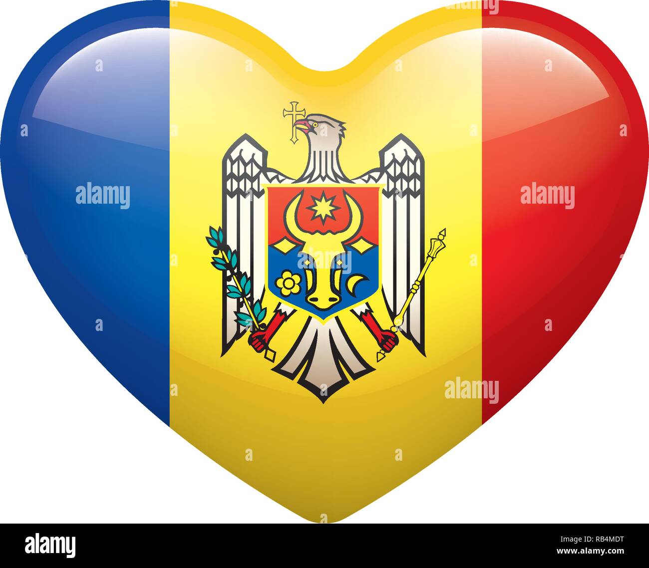 Moldova flag, vector illustration on a white background Stock Vector